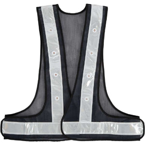 BR Gilet de Sécurité Réfléchissant avec Éclairage LED Noir/Argent