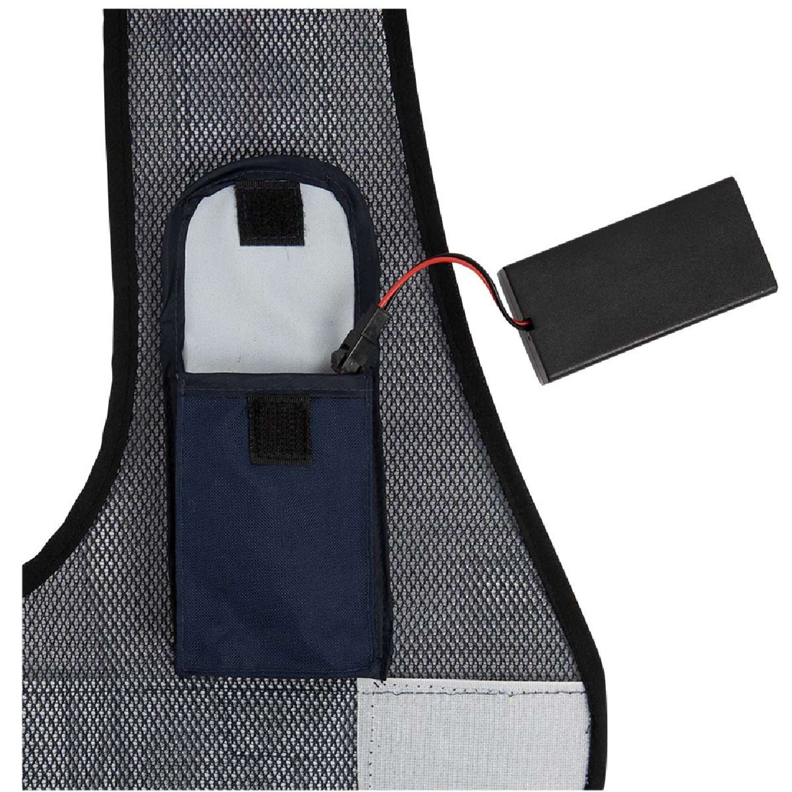 BR Gilet de Sécurité Réfléchissant avec Éclairage LED Noir/Argent