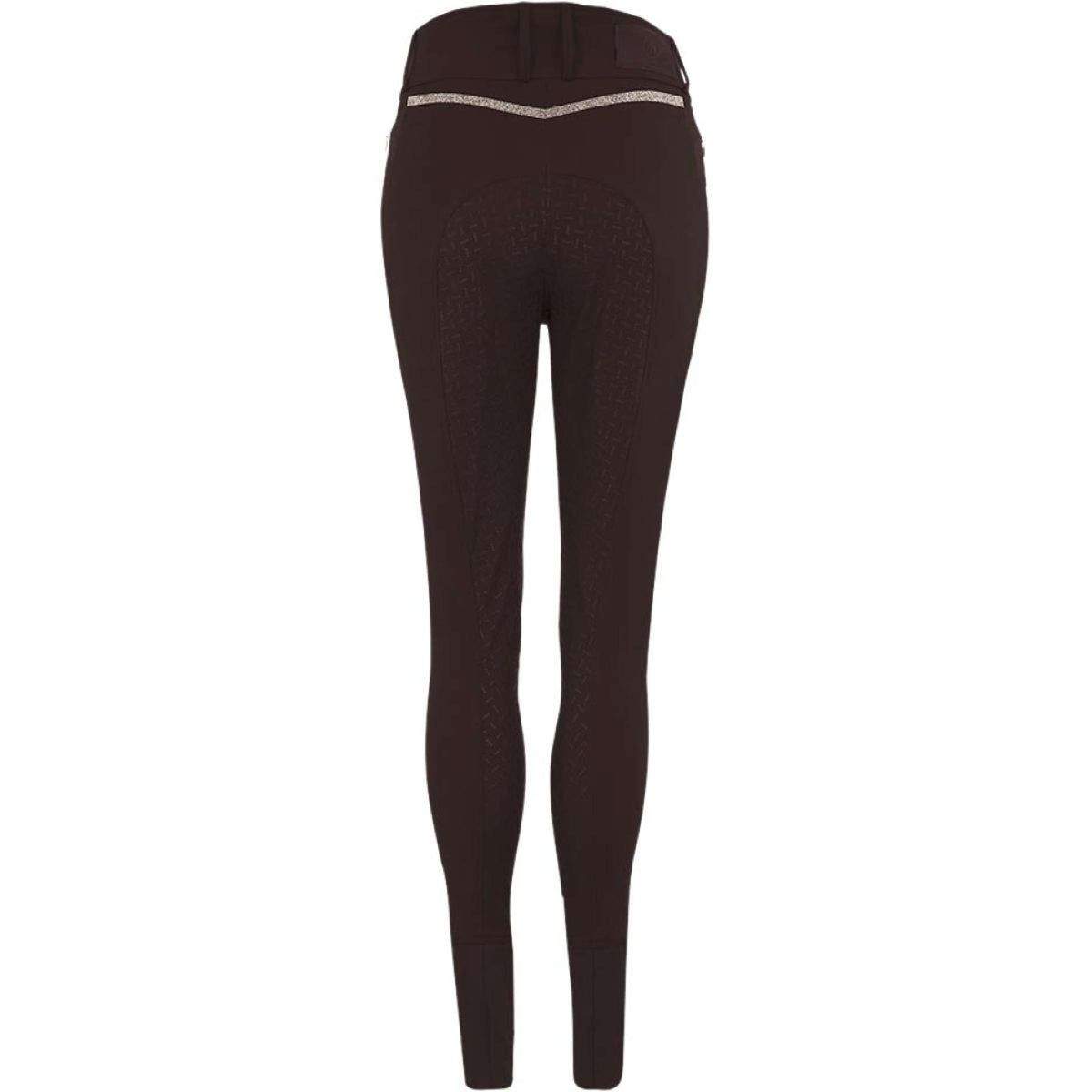 BR Pantalon d'Équitation Malou Femme Partie Siege en Silicone Marron foncé