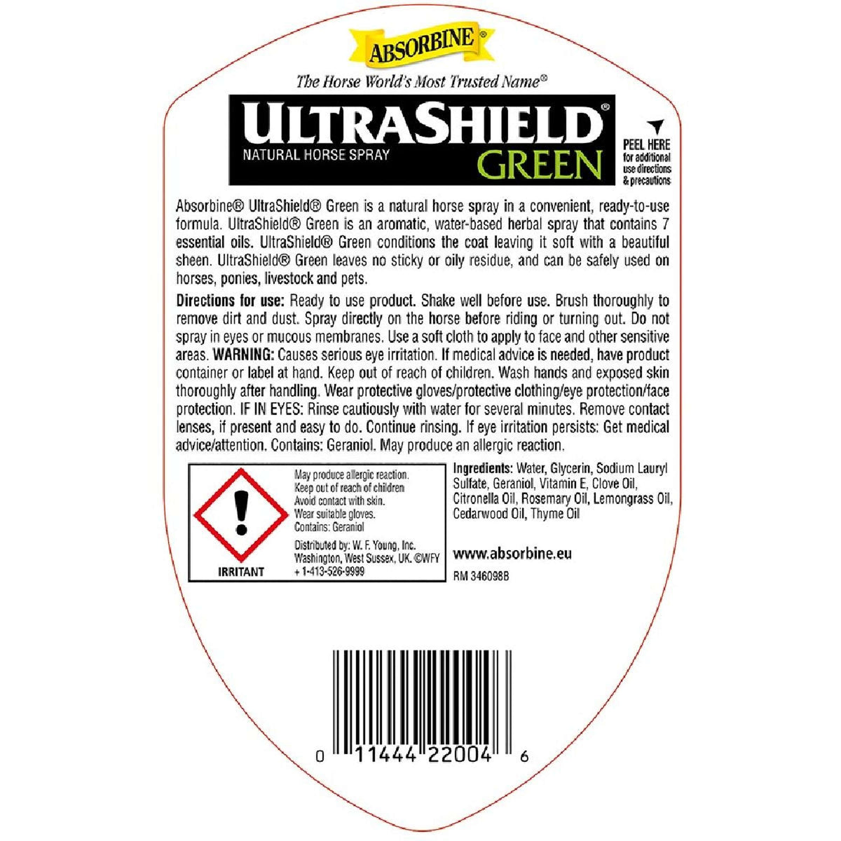 Absorbine Lotion pour Pelage Ultrashield Green