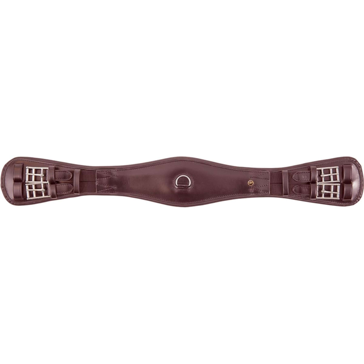 BR Sangle de Dressage Durham 2 Côtés Élastique Marron/Argent