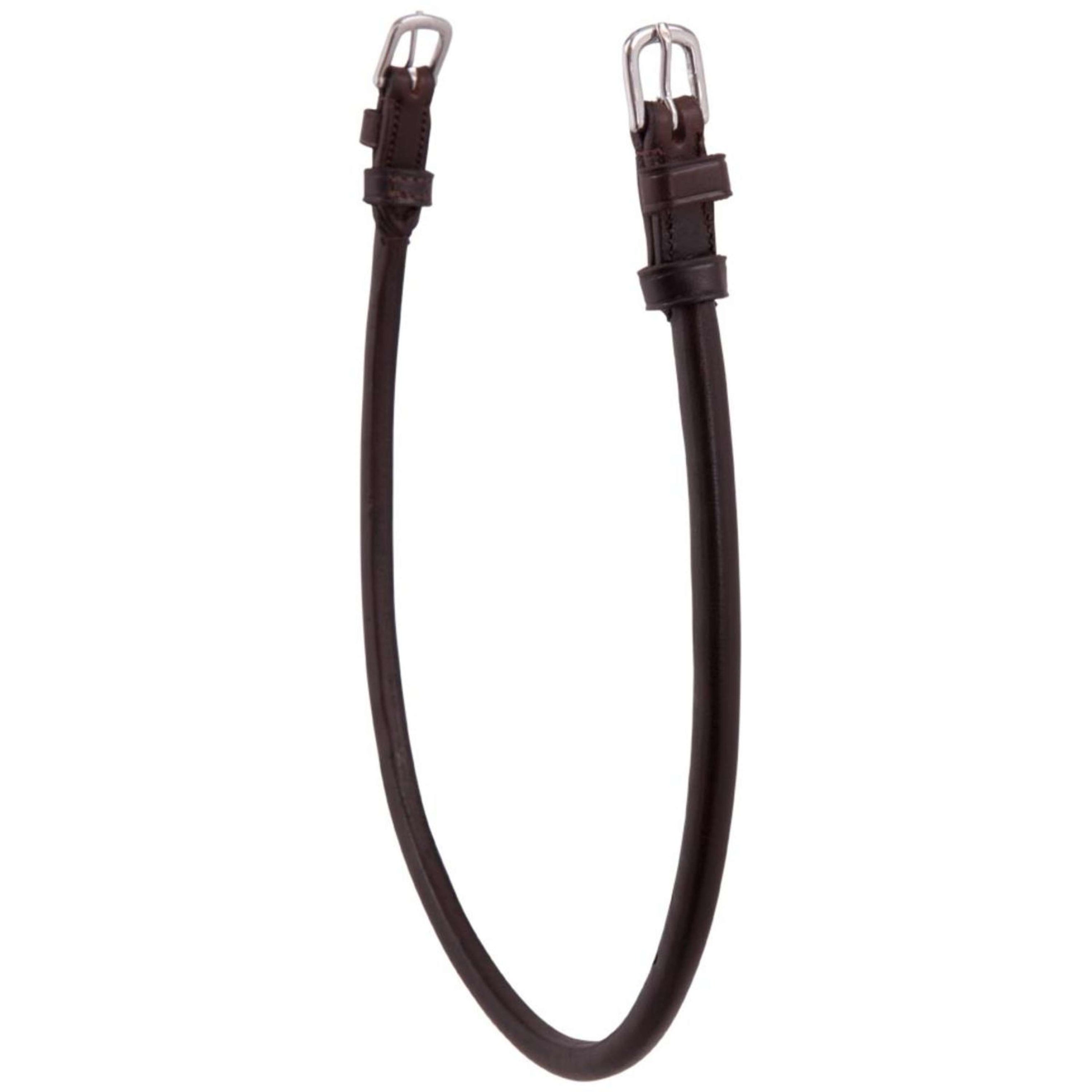 BR Sous-Gorge Rond Cousu avec 2 Boucles Rondes Marron/Argent