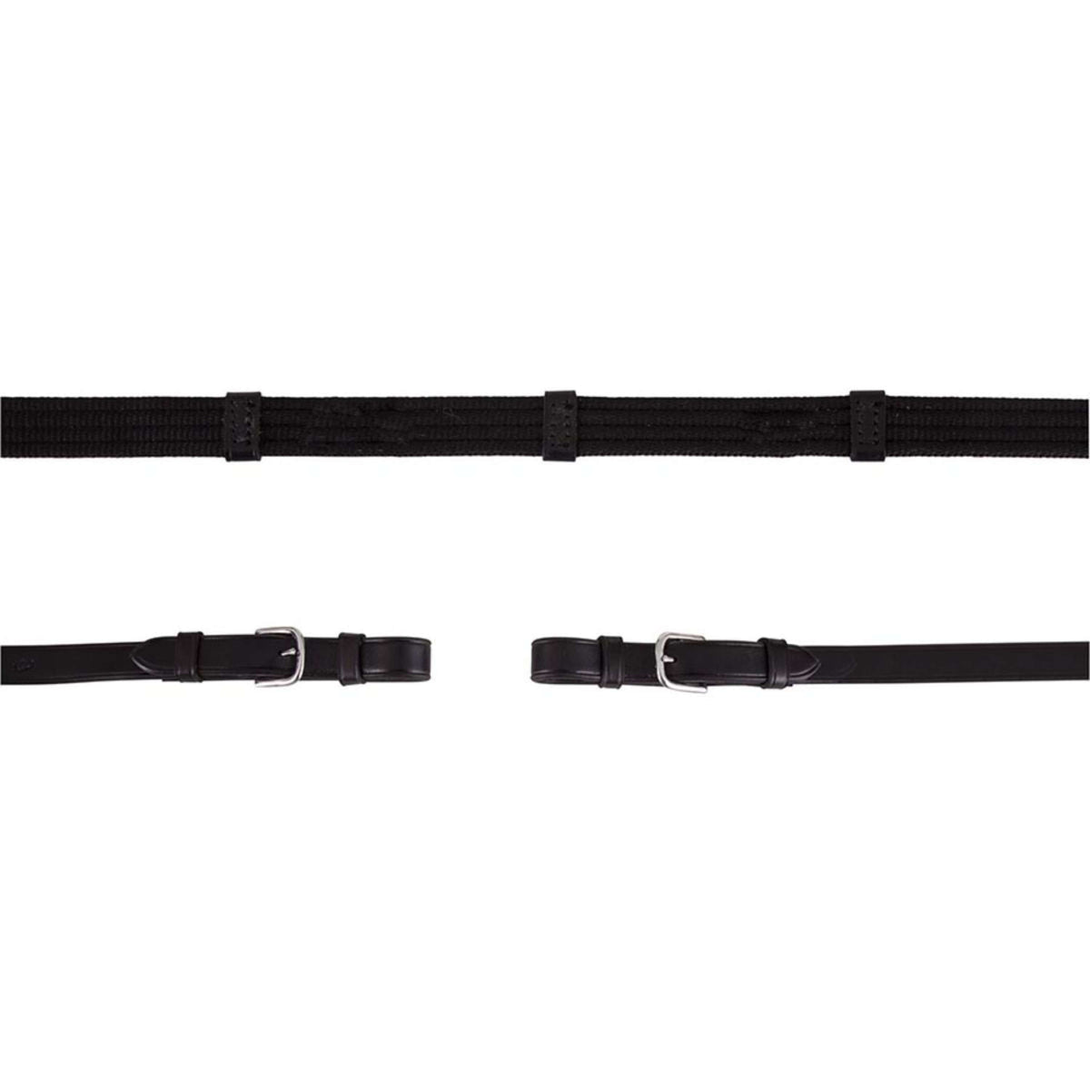 BR Rênes Linge 19mm Boucles Rondes Noir/Argent