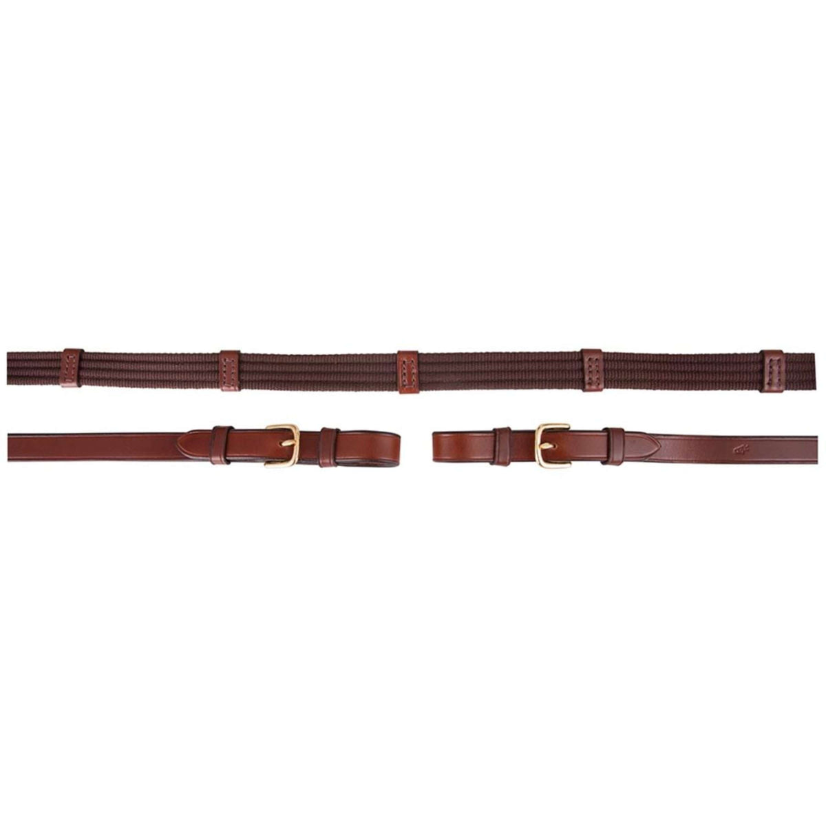 BR Rênes Linge 19mm Boucles Rondes Tobacco/gold