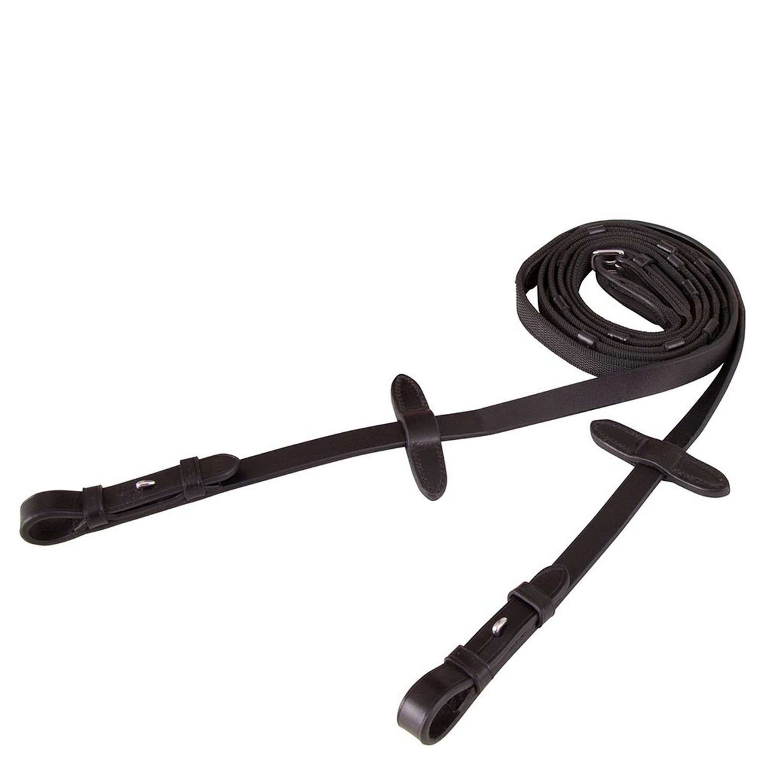 BR Rênes Linge 19mm Antidérapant Fermeture E Noir/Argent BR Rênes Linge 19mm Antidérapant Fermeture E Noir/Argent