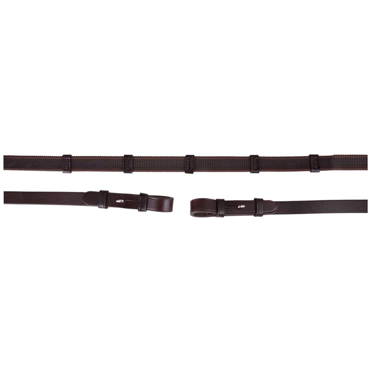 BR Rênes Linge 19mm Antidérapant Fermeture E Marron/Argent