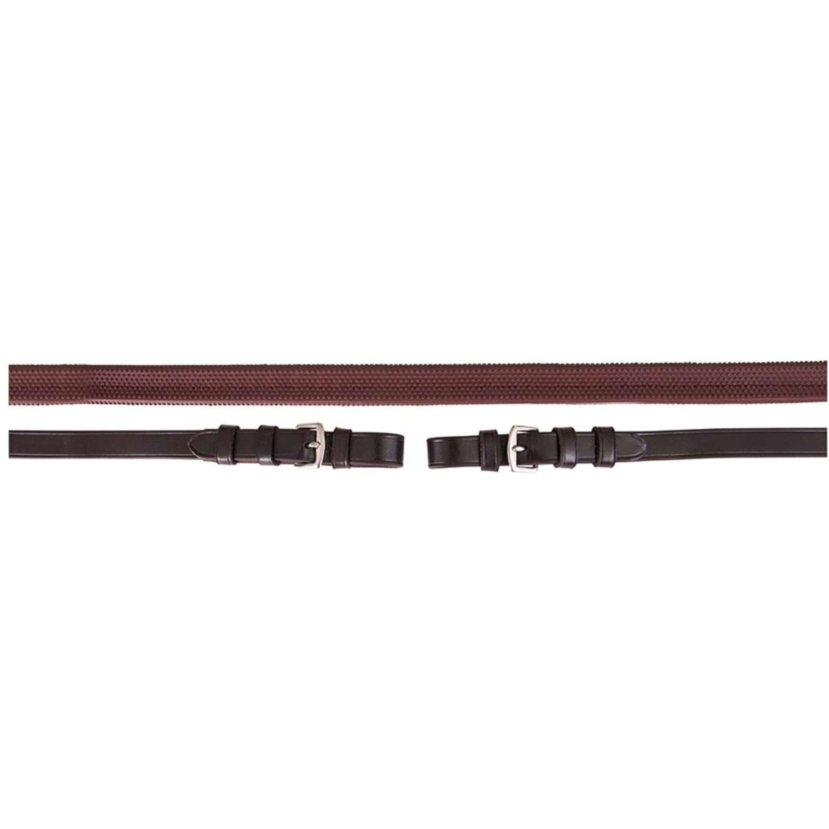 Premiere Rênes Caoutchouc 16mm avec Fermeture Boucle Marron