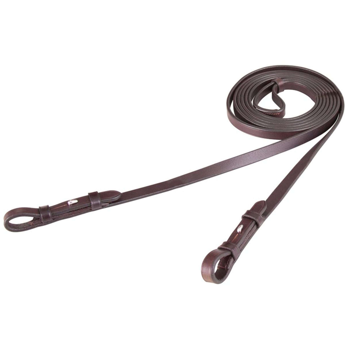 BR Rênes de Dressage Cuir Fermé 13mm Blind Marron/Argent