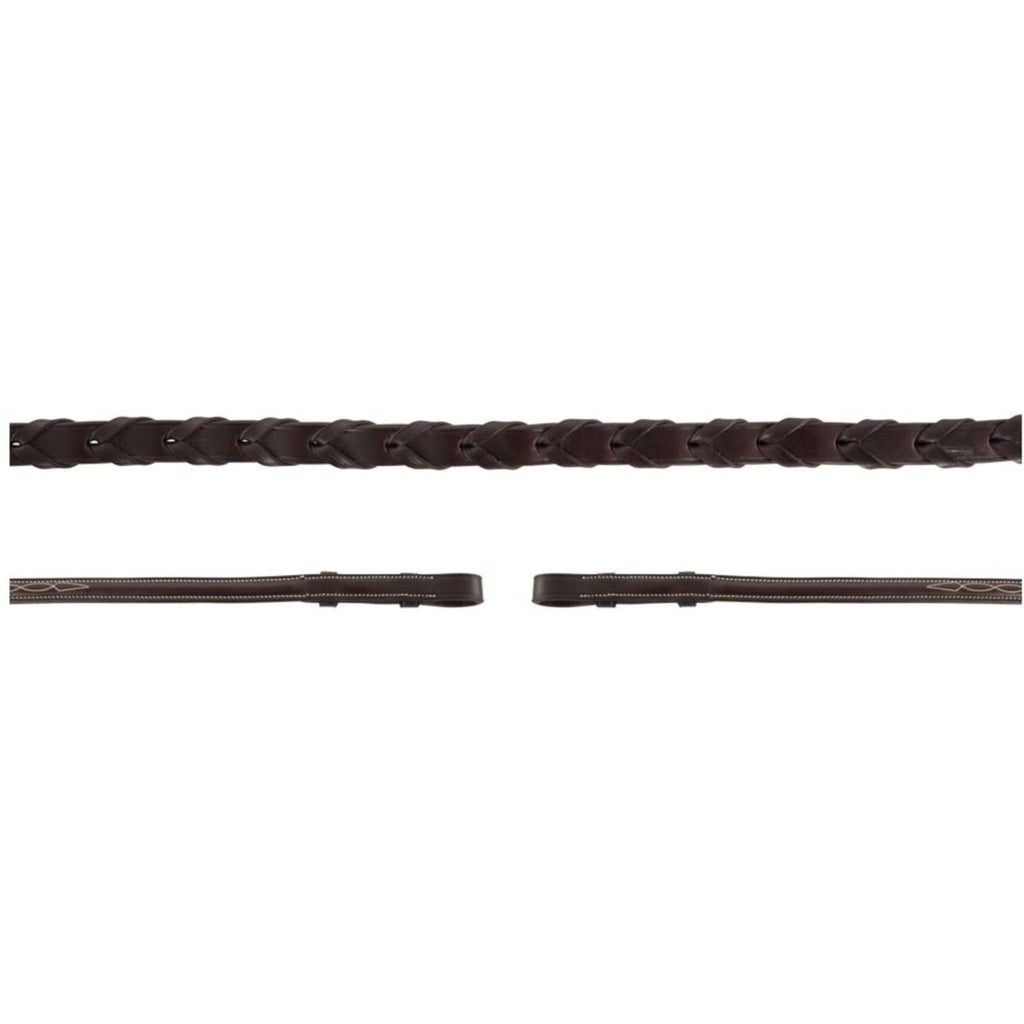 BR Rênes Hunter Tressé Fancy Marron/Argent
