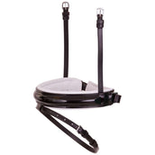 BR Muserolle Bridon Vernis Large Rond Bombé Noir/Blanc