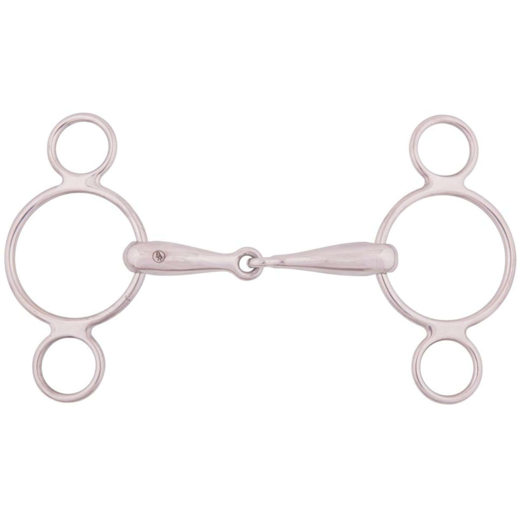 BR Mors de Filet Caoutchouc 3 Anneaux Massif 18mm Acier inoxydable
