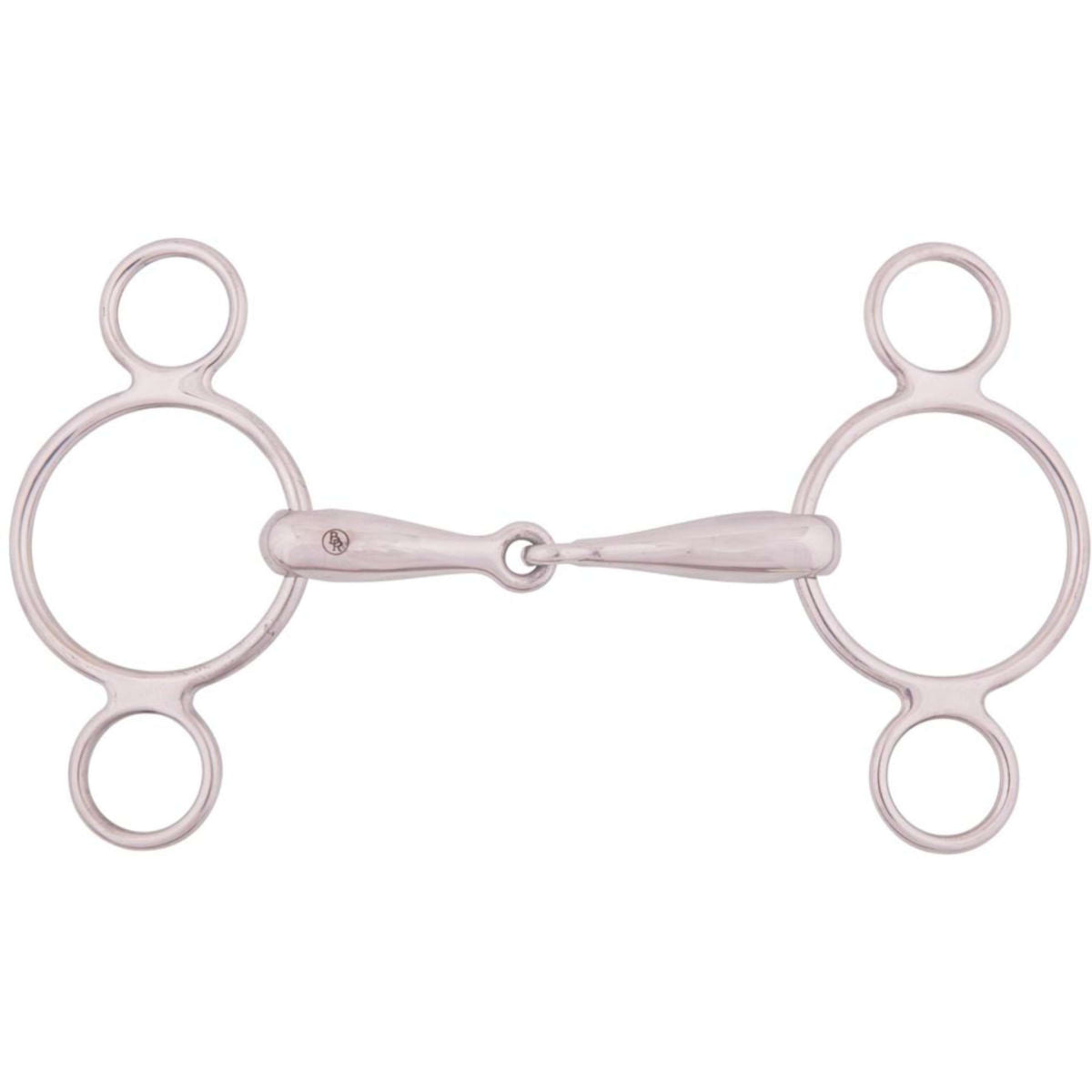 BR Mors de Filet Caoutchouc 3 Anneaux Massif 18mm Acier inoxydable