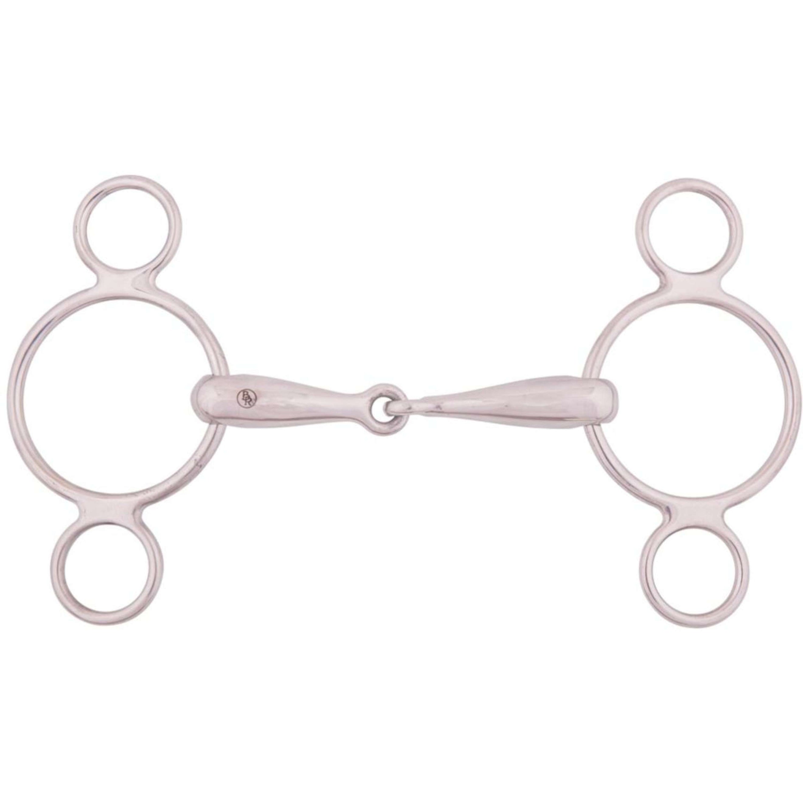 BR Mors de Filet Caoutchouc 3 Anneaux Massif 18mm Acier inoxydable