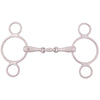 BR Mors de Filet 3 Anneaux Massif Double Brisure 18mm RVS
