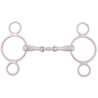BR Mors de Filet 3 Anneaux Massif Double Brisure 18mm RVS