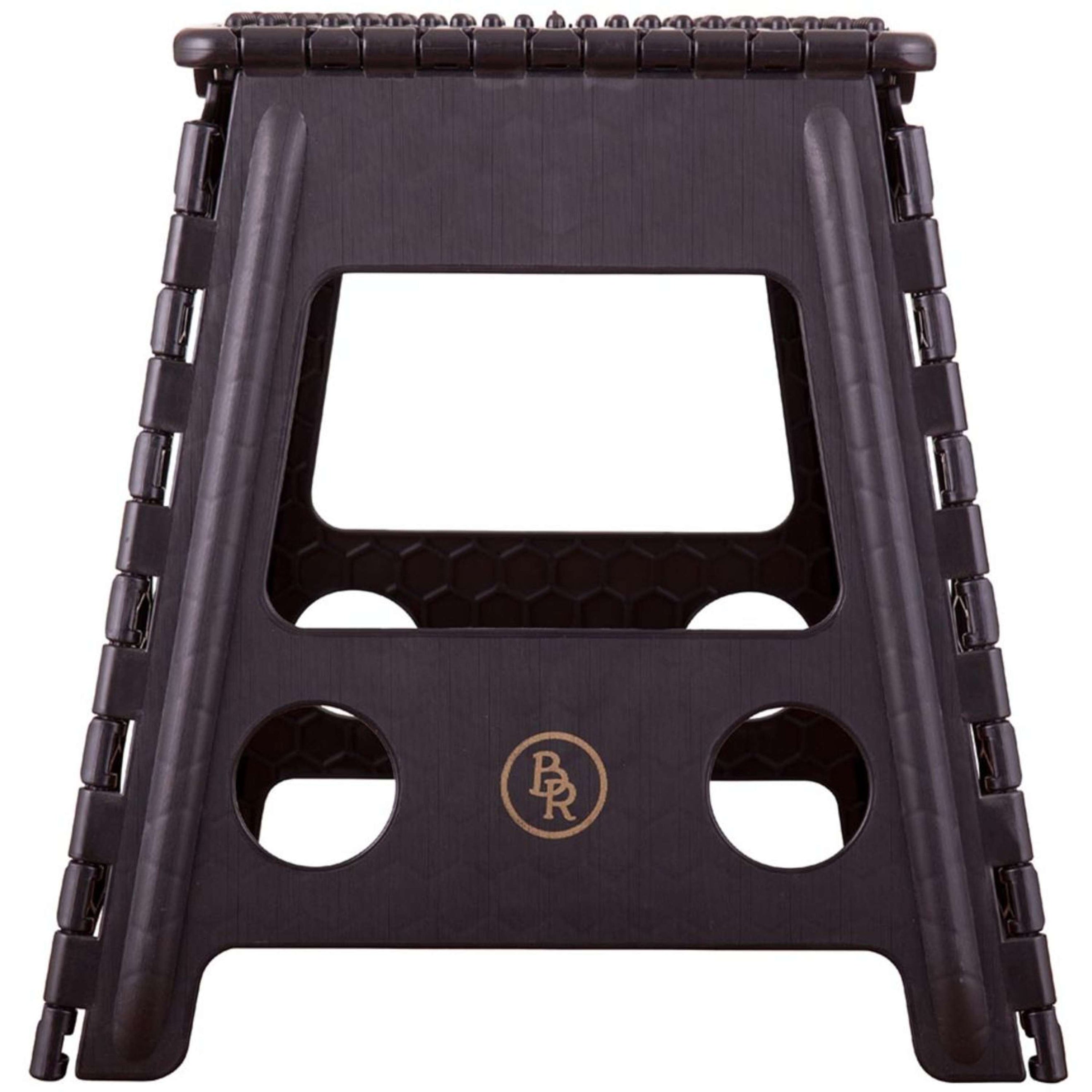 BR Tabouret/Marche-Pied Plastique Dépliable Noir