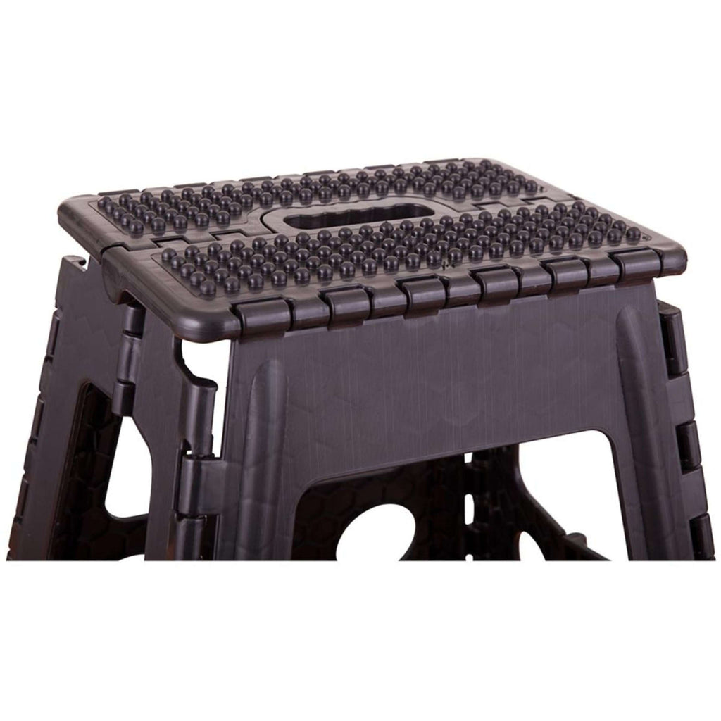 BR Tabouret/Marche-Pied Plastique Dépliable Noir