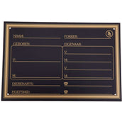 BR Plaque de Box Plastique Or Surimposition Noir