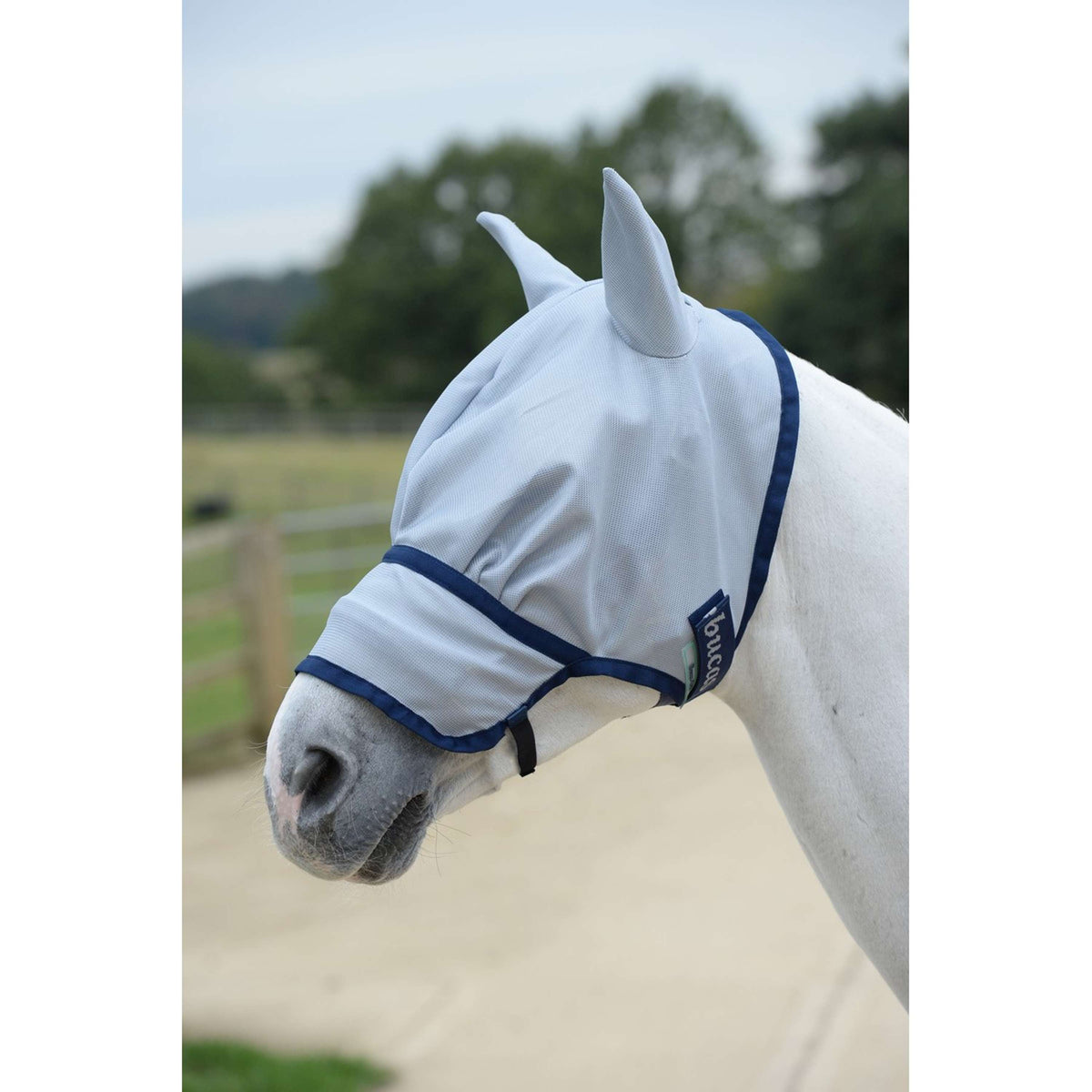 Bucas Buzz-Off Masque Anti-Mouches Extended Nose Bleu