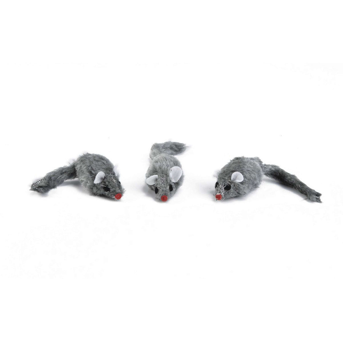 Beeztees Peluche Petite Souris Petite Poche 3pc Gris