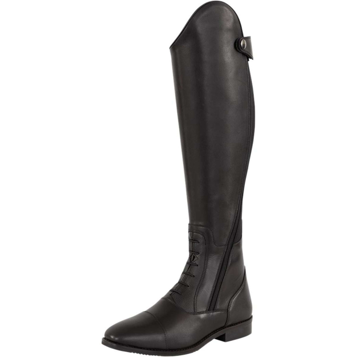 Premiere Bottes d'Équitation Florette Fermeture à Glissière Inclinée et Dentelle Noir