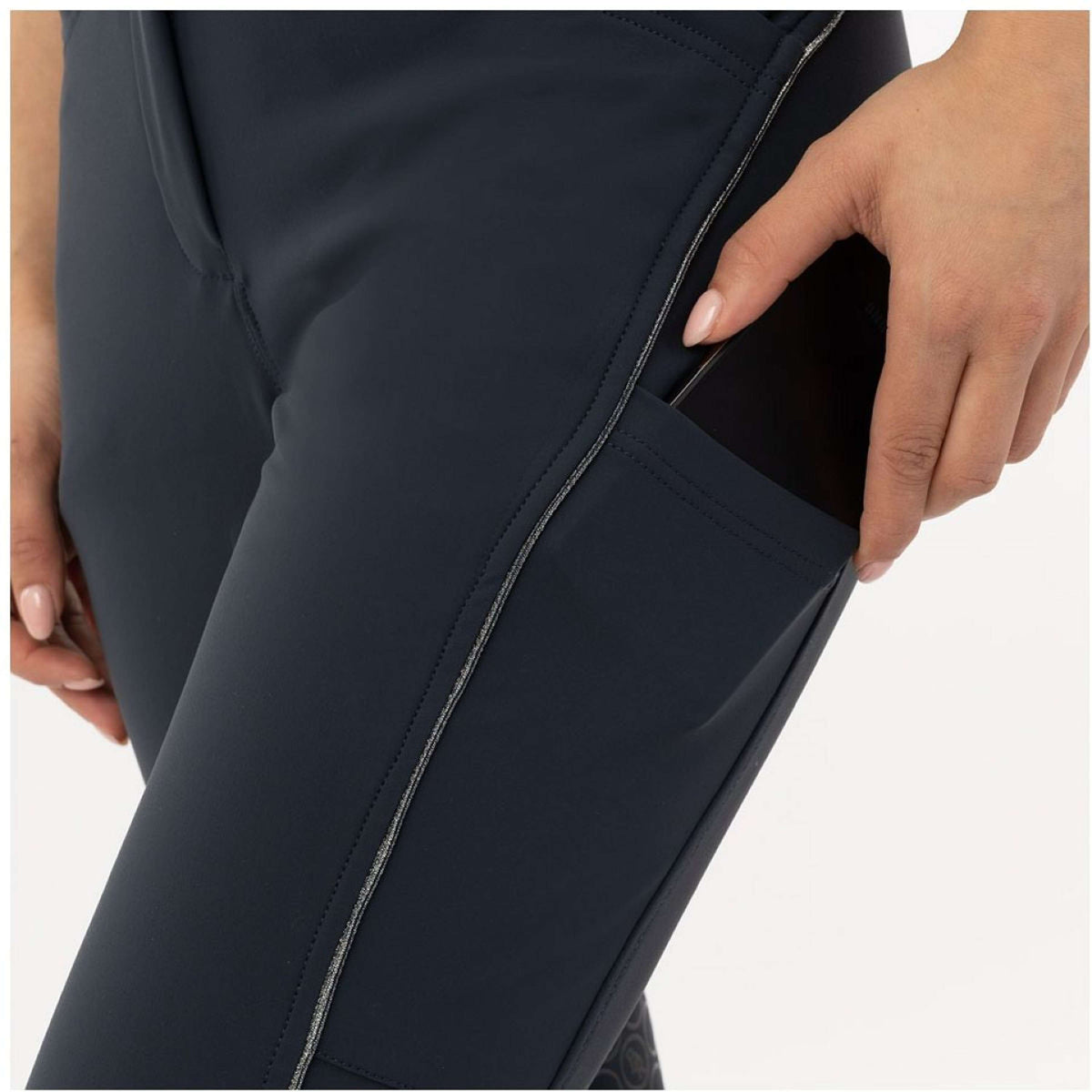 BR Pantalon d'Équitation Ember Silicone Fond de Peau Blueberry