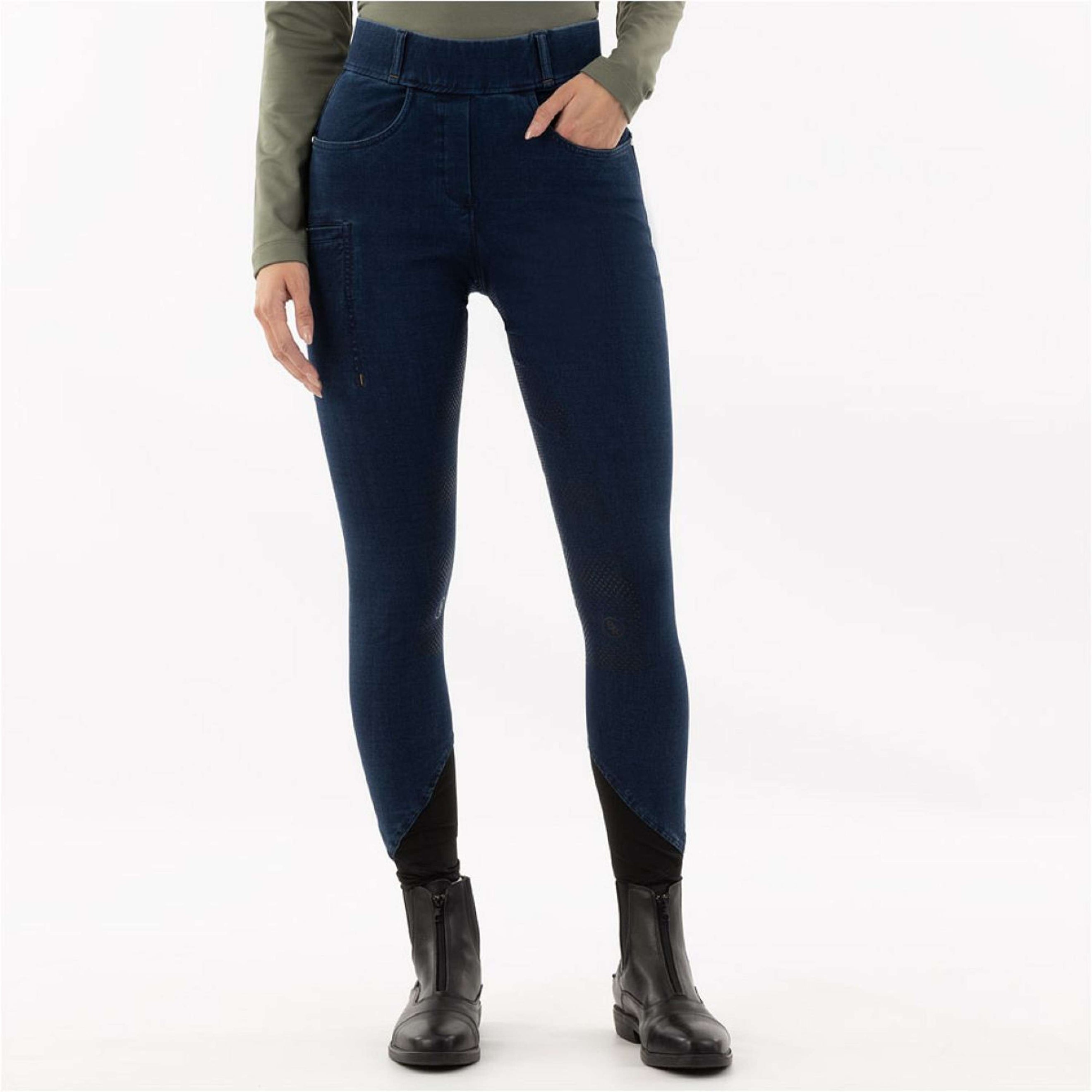 BR Rijbroek Pantalon d'Équitation Florence Full Grip Bleu Denim