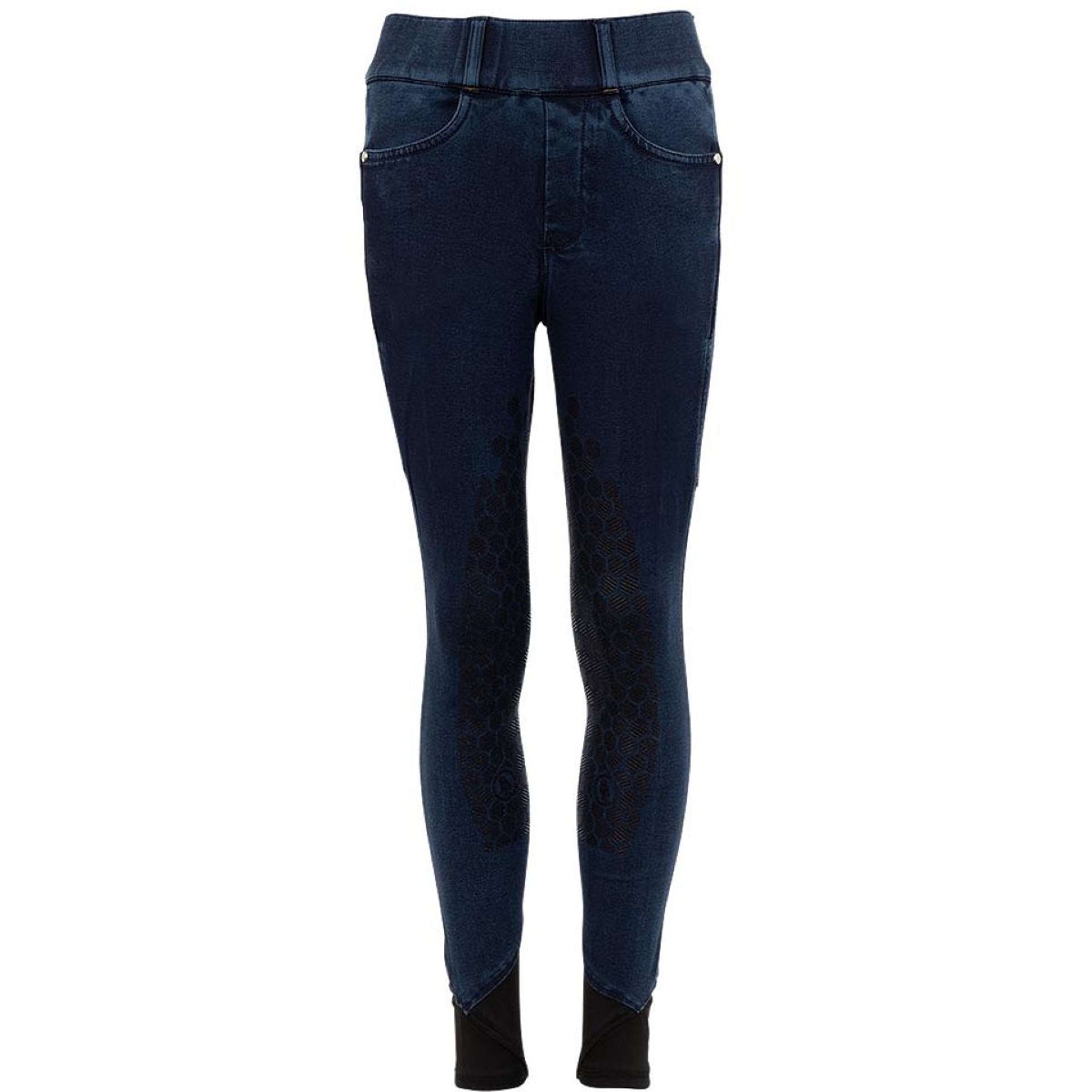 BR Rijbroek Pantalon d'Équitation Eevolv Florence Full Grip Bleu Denim