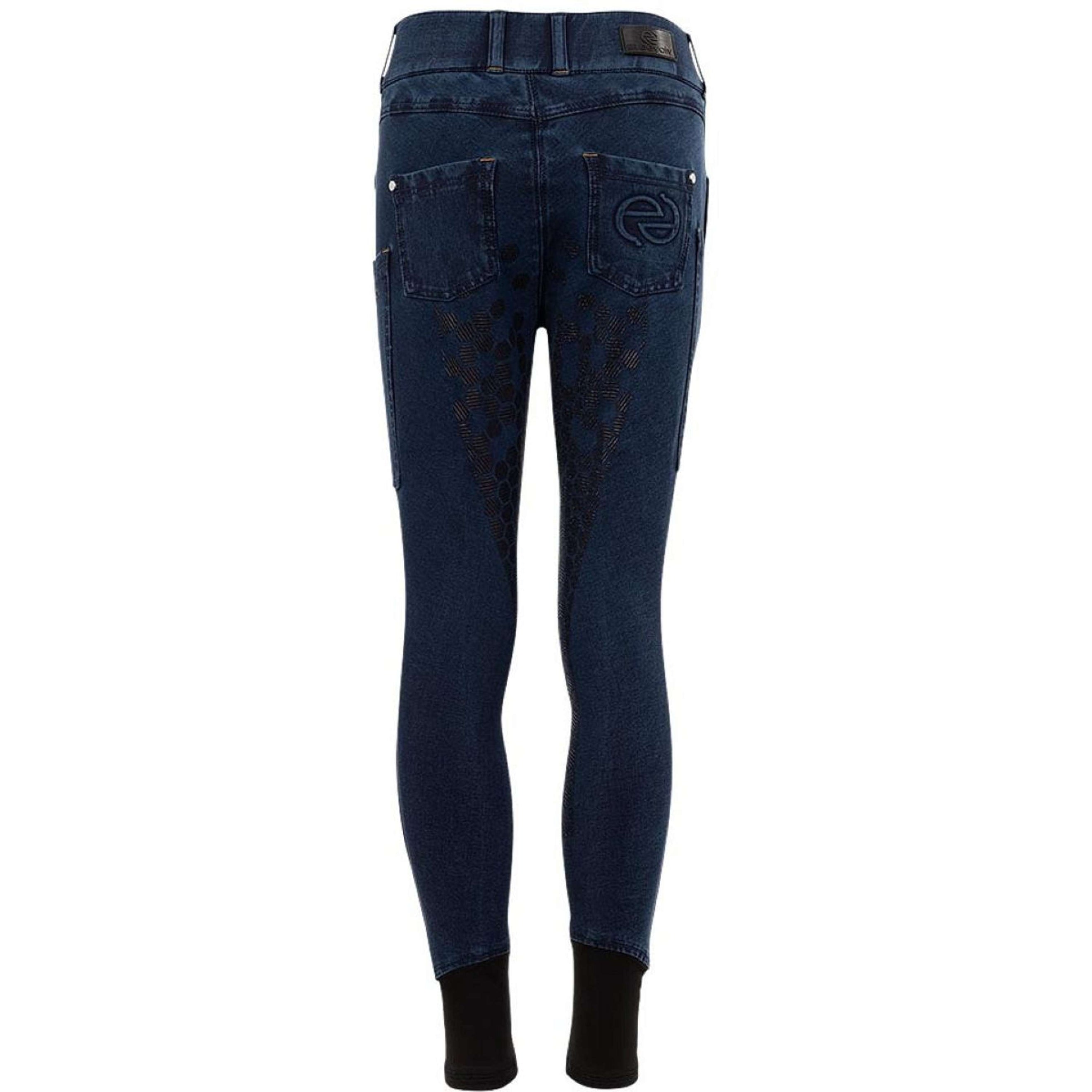 BR Rijbroek Pantalon d'Équitation Eevolv Florence Full Grip Bleu Denim