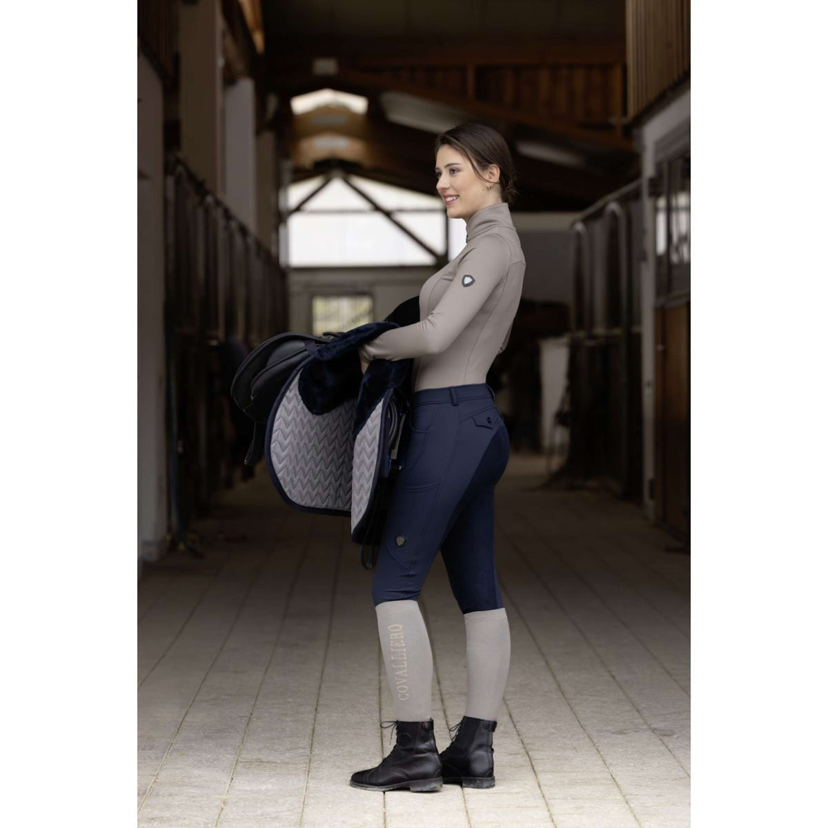 Covalliero Pantalon d'Équitation AW24 Full Grip Marin foncé