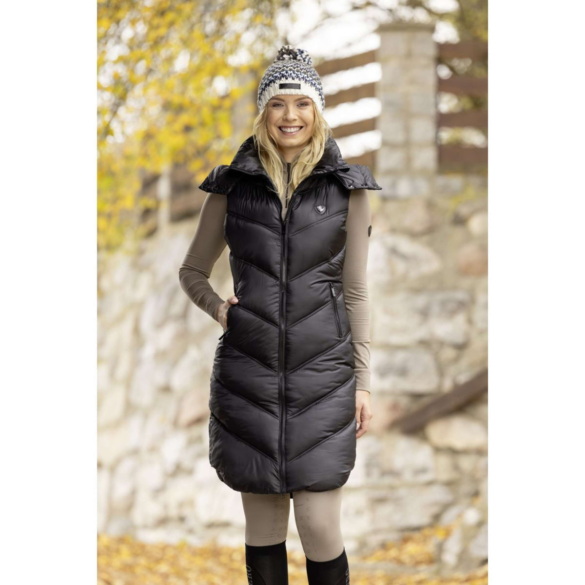 Covalliero Gilet Sans Manches AW24 Long Noir