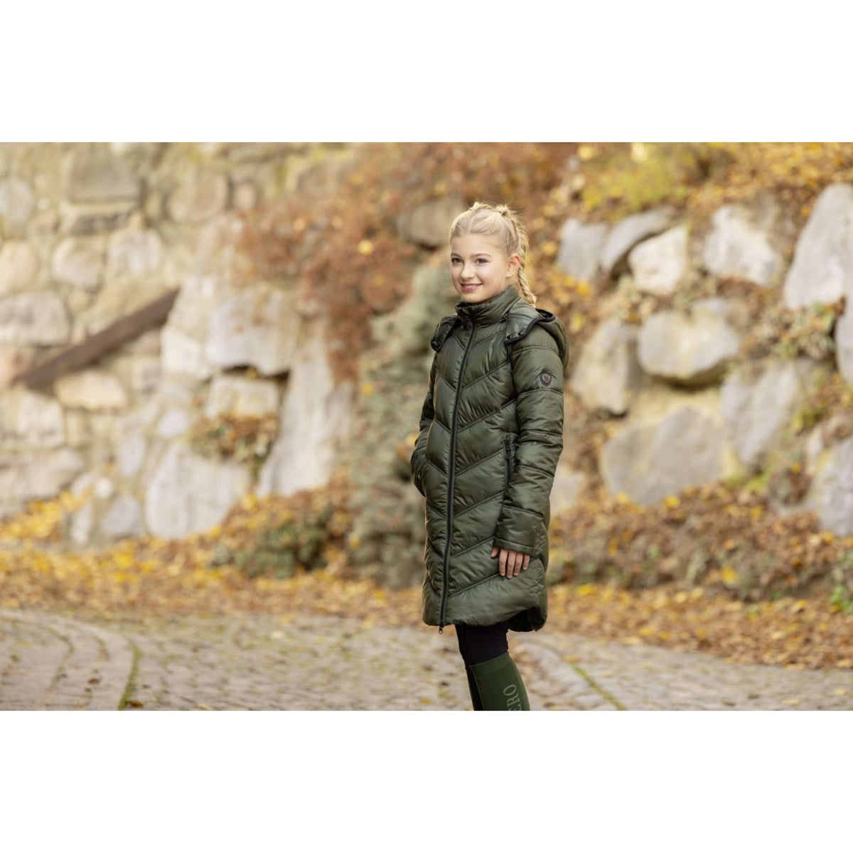 Covalliero Veste AW24 Padded Enfants Opal Green