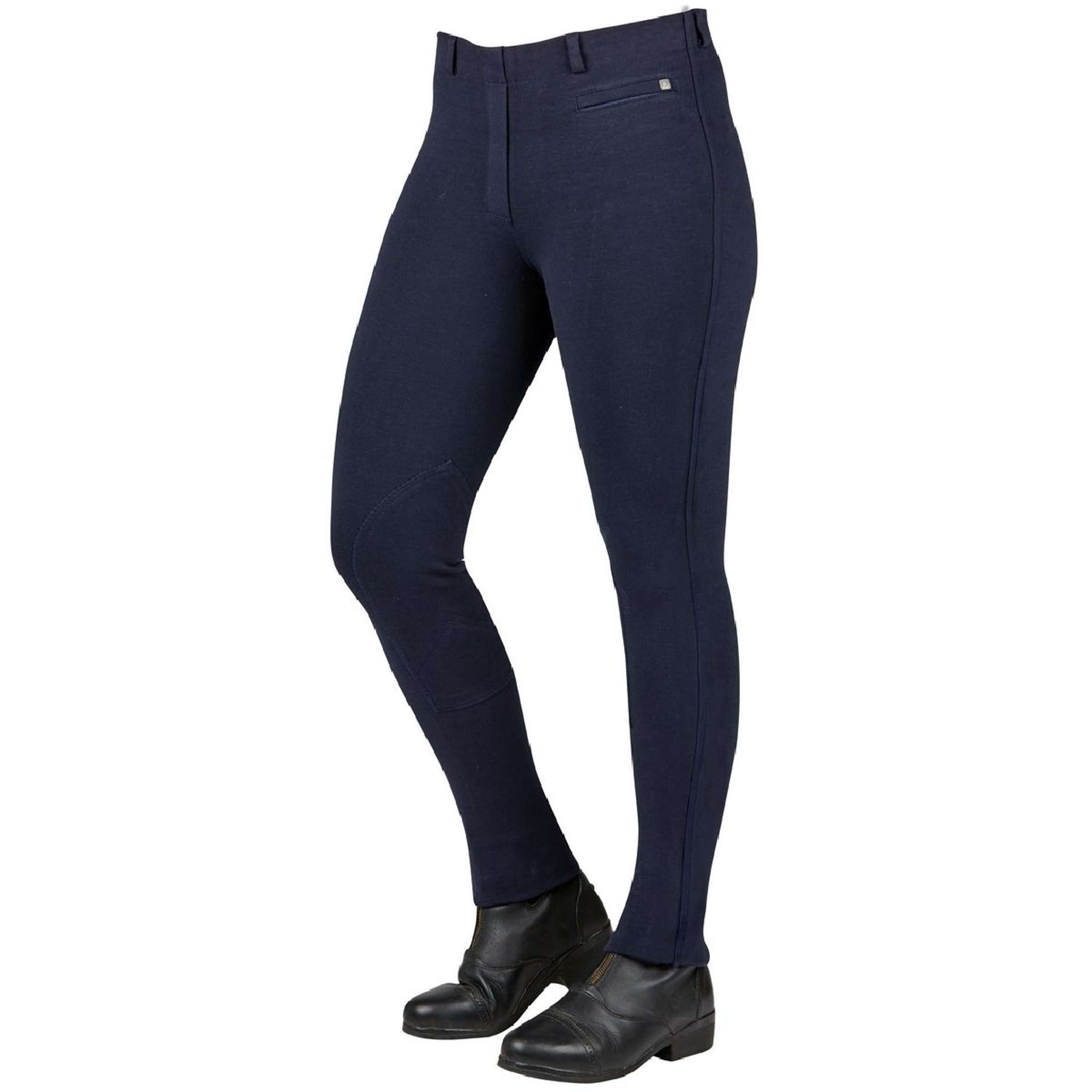 Dublin Pantalon d'Équitation Supa-Fit Pull On Knee Patch Jodhpur Marin