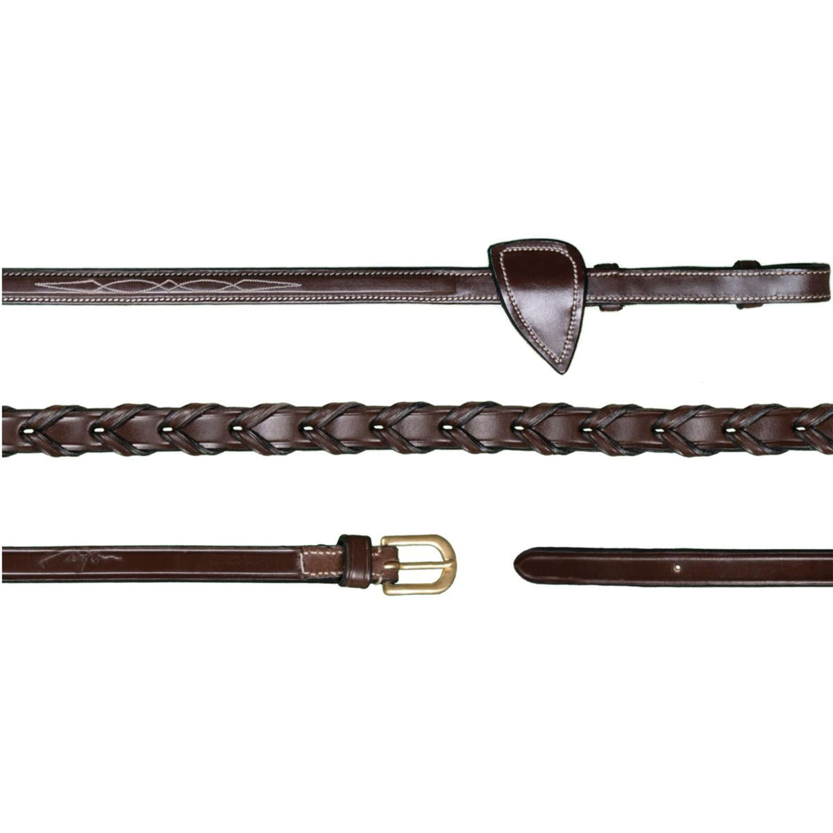 Dyon Rênes 1/2 Tressé Marron