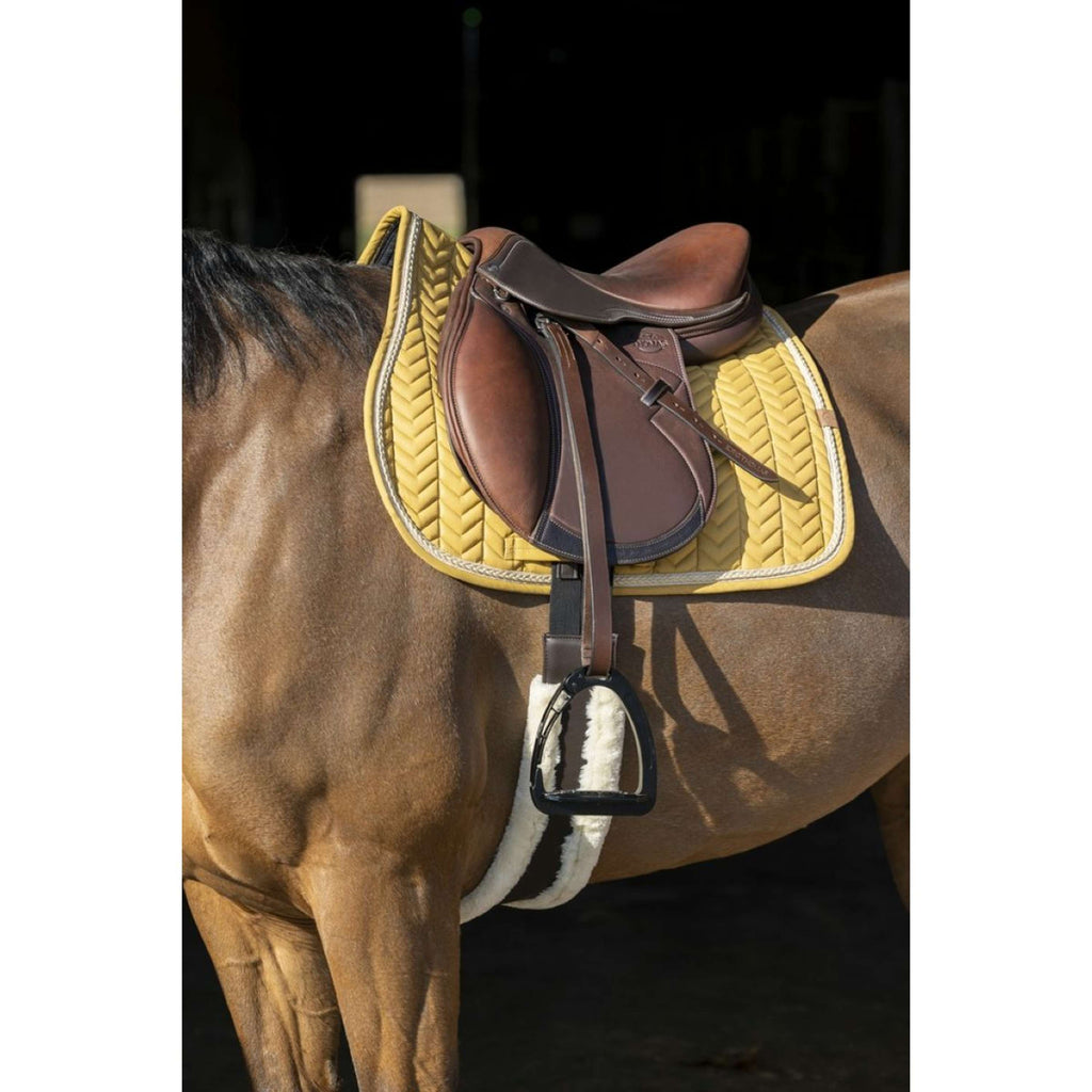 EQUITHÈME Tapis de Selle Softy Jumping Moutarde