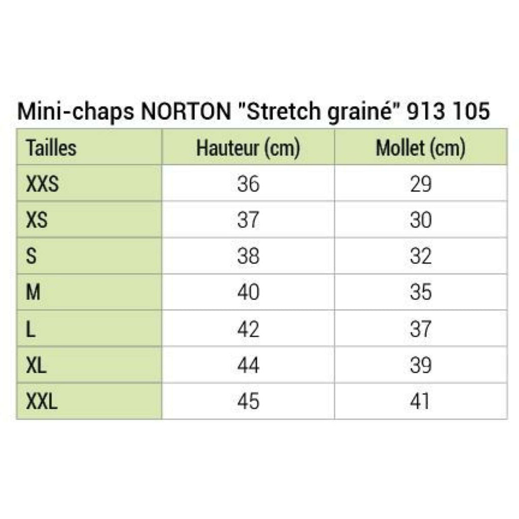 Norton Mini Chaps Stretch Grain Noir