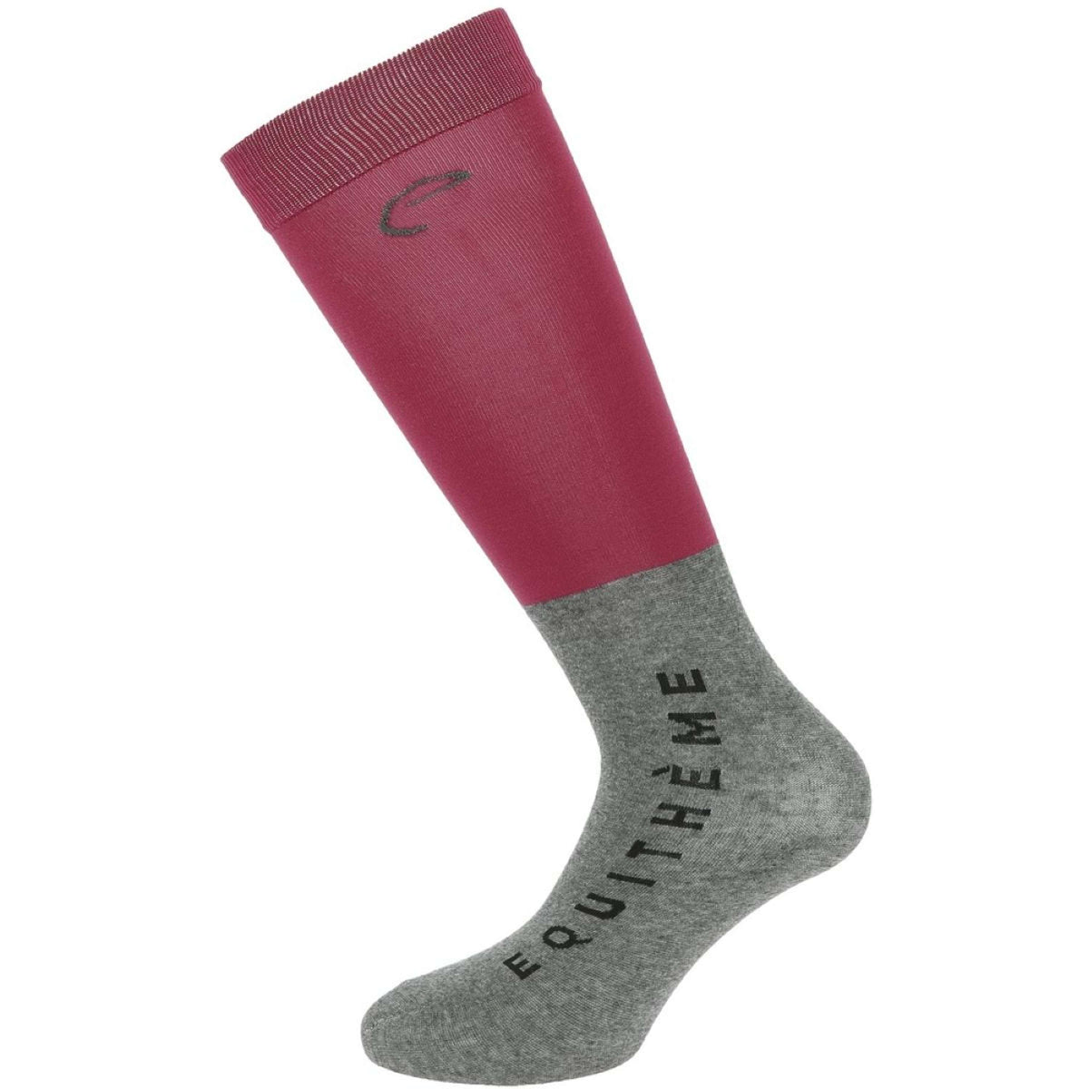 EQUITHÈME Chaussettes d'Équitation Compet Bordeaux/Gris Clair