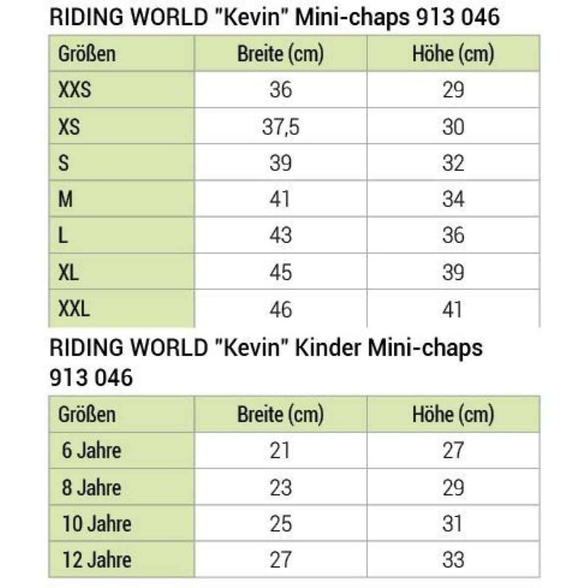 Riding World Mini Chaps Kevin Kids Noir