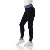 EQUITHÈME Legging d'Équitation Tea Pull-On Silicone Genouillères Kids Noir/Jeans