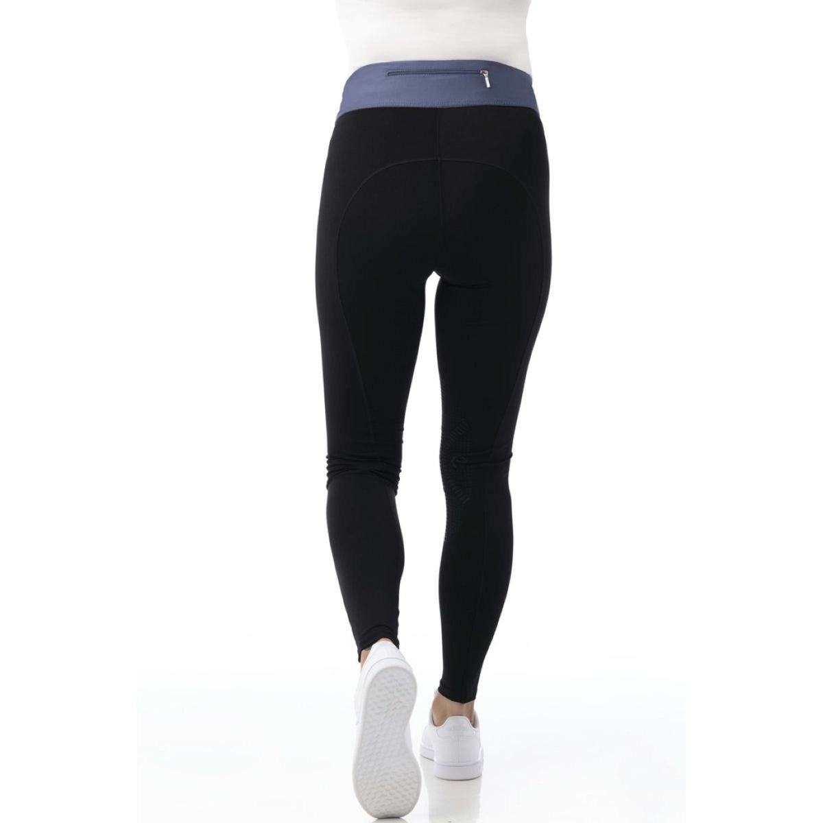 EQUITHÈME Legging d'Équitation Tea Pull-On Silicone Genouillères Kids Noir/Jeans