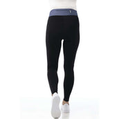 EQUITHÈME Legging d'Équitation Tea Pull-On Silicone Genouillères Noir/Jeans