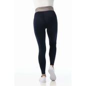 EQUITHÈME Legging d'Équitation Tea Pull-On Silicone Genouillères Bleu Marine/Gris