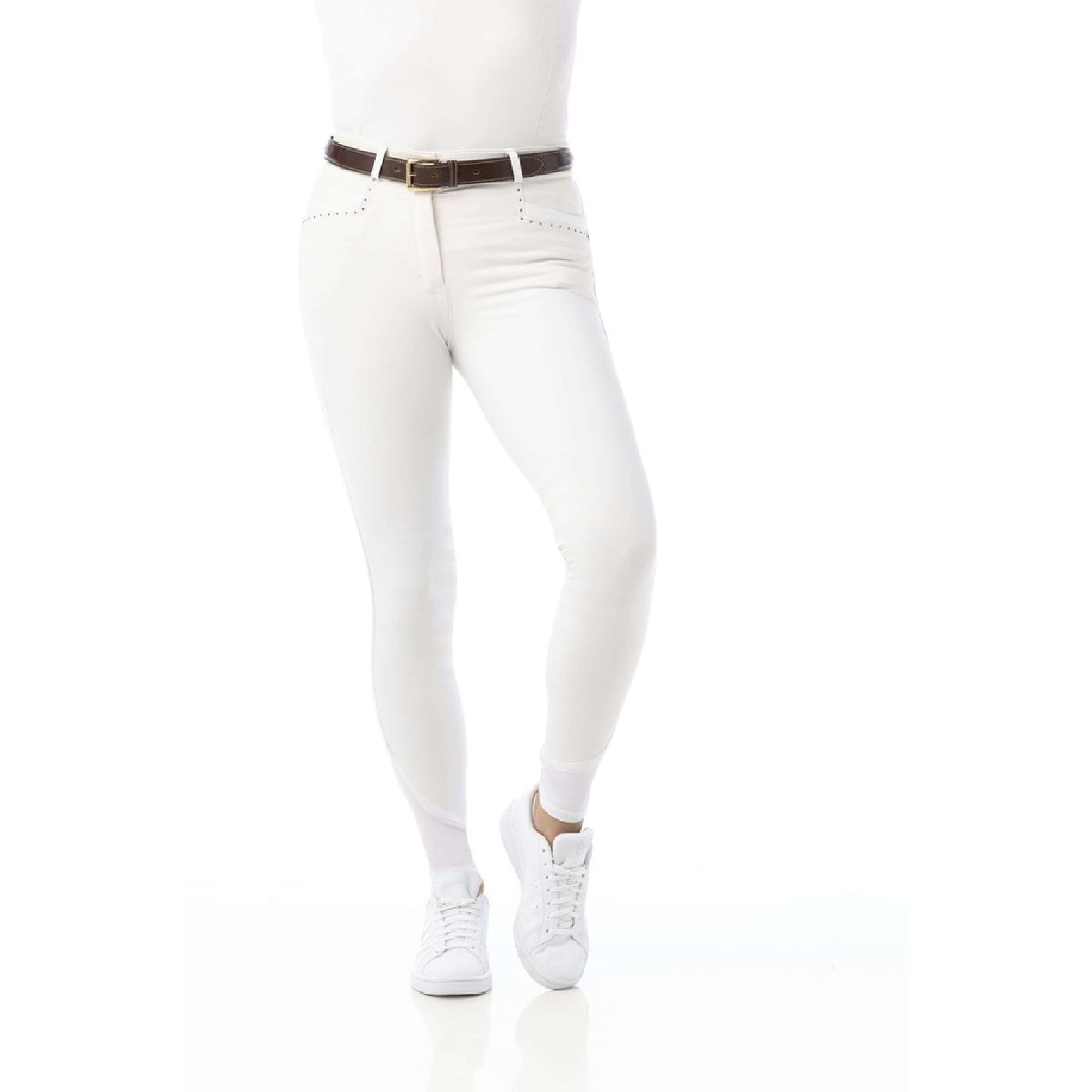 EQUITHÈME Pantalon d'Équitation Safir Enfants Blanc/Bleu