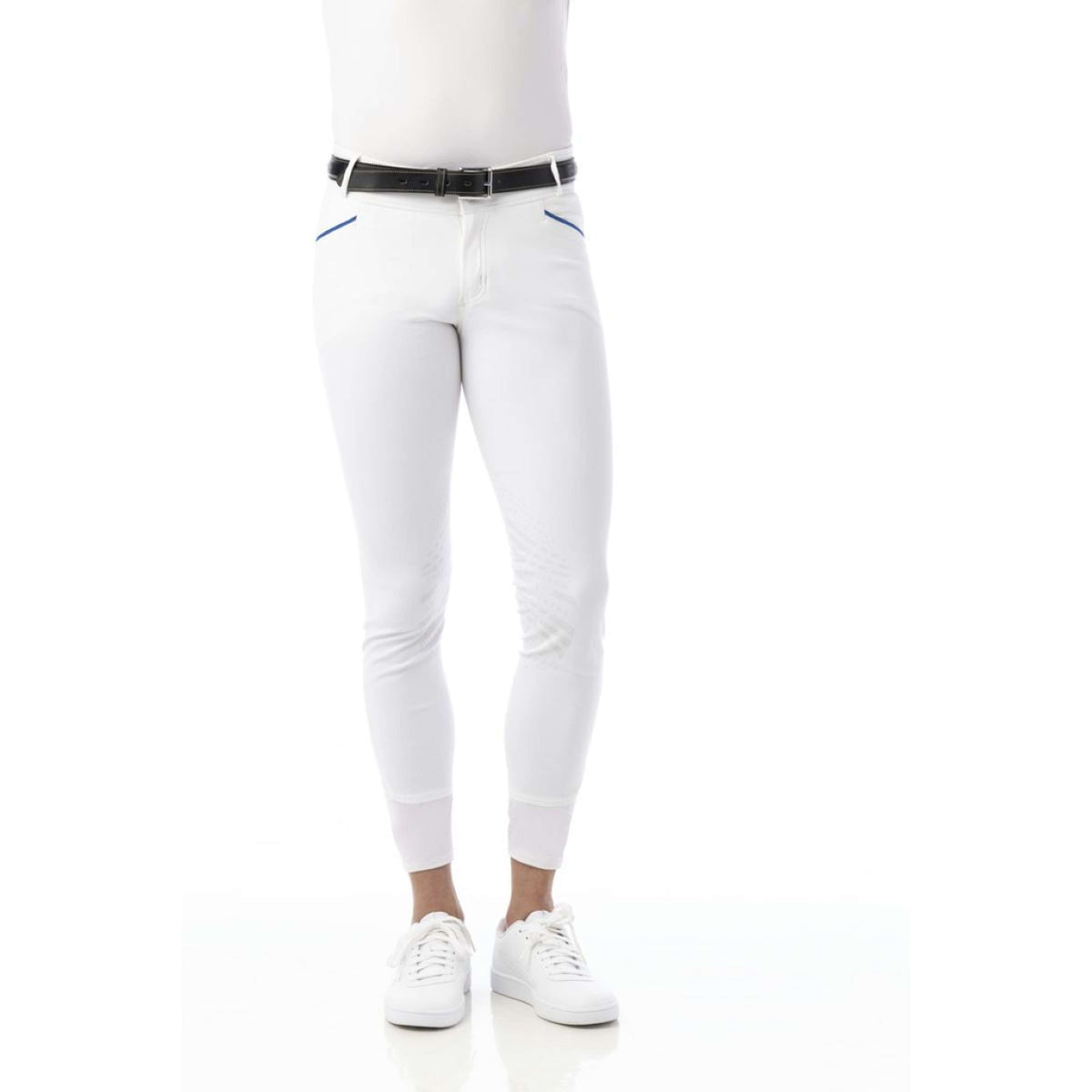 EQUITHÈME Pantalon d'Équitation Lars Silicone Genouillères Homme Blanc