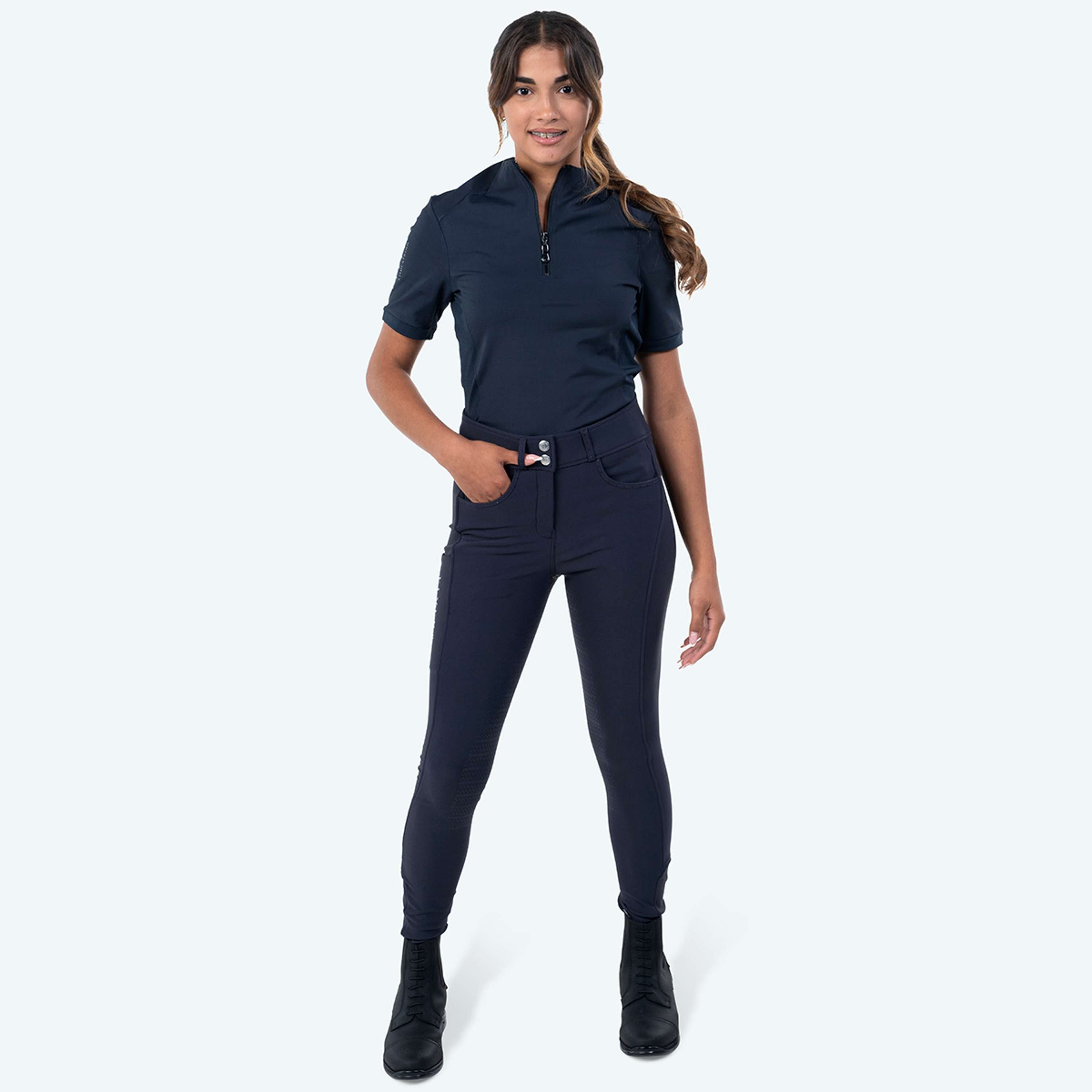 Elvera Equestrian Pantalon d'Équitation Performance Bling Kings Navy