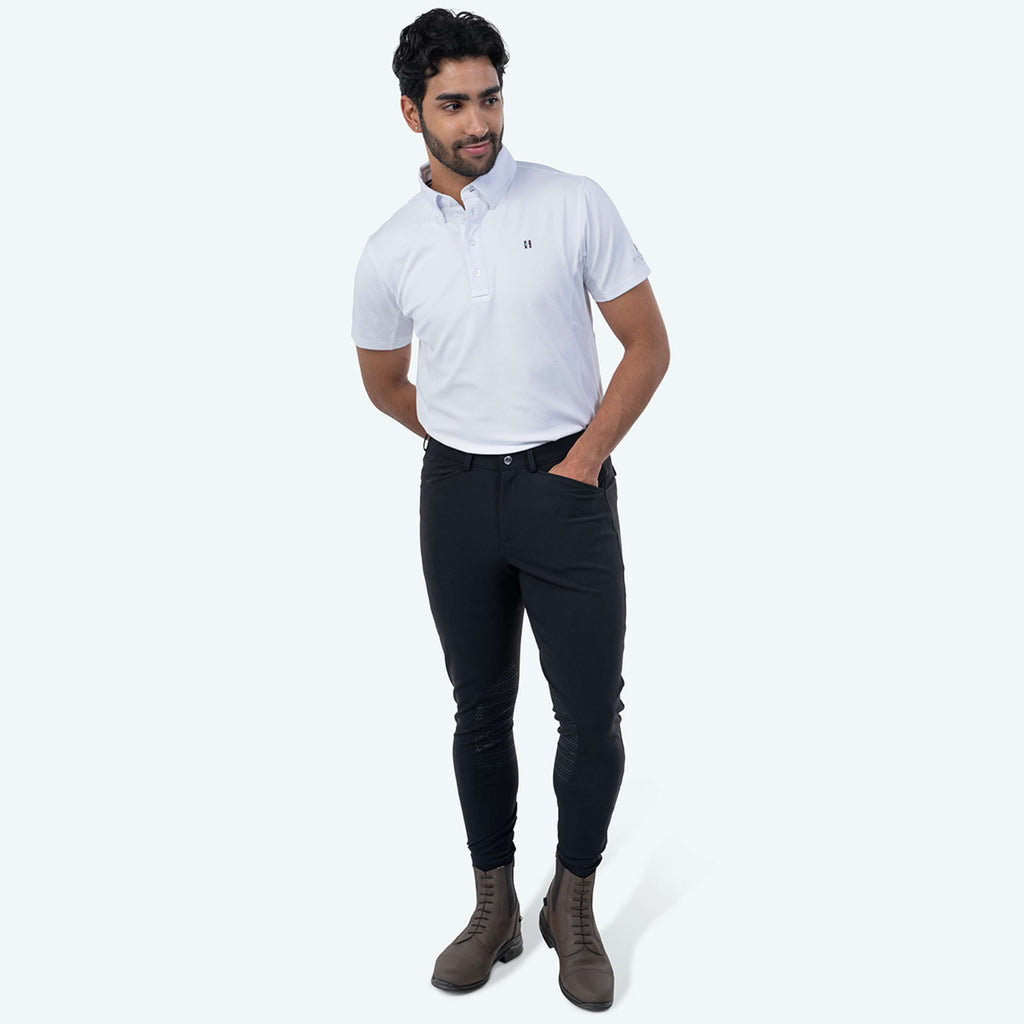 Elvera Equestrian Pantalon d'Équitation Dual Core Pro Half Seat Hommes Noir