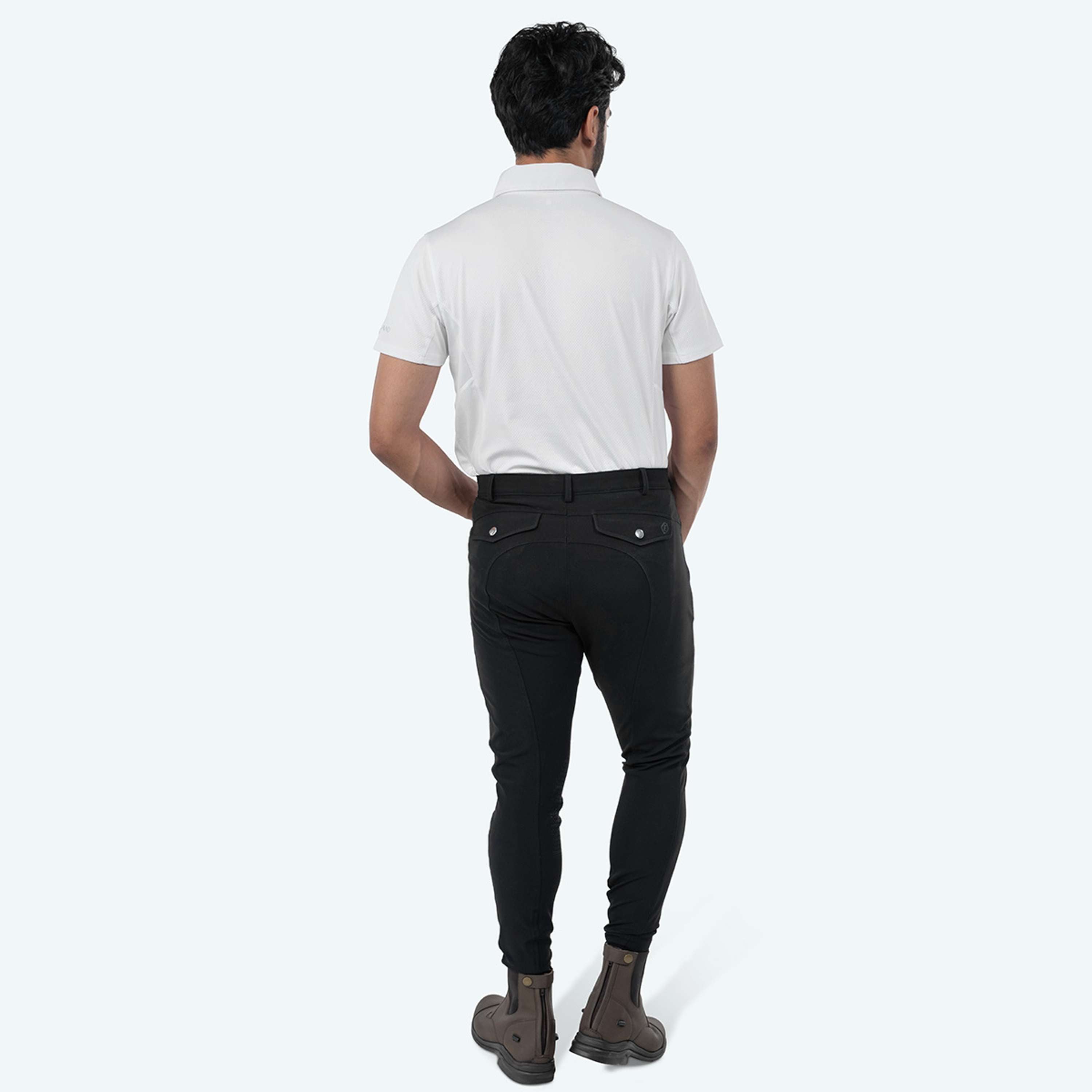 Elvera Equestrian Pantalon d'Équitation Dual Core Pro Half Seat Hommes Noir