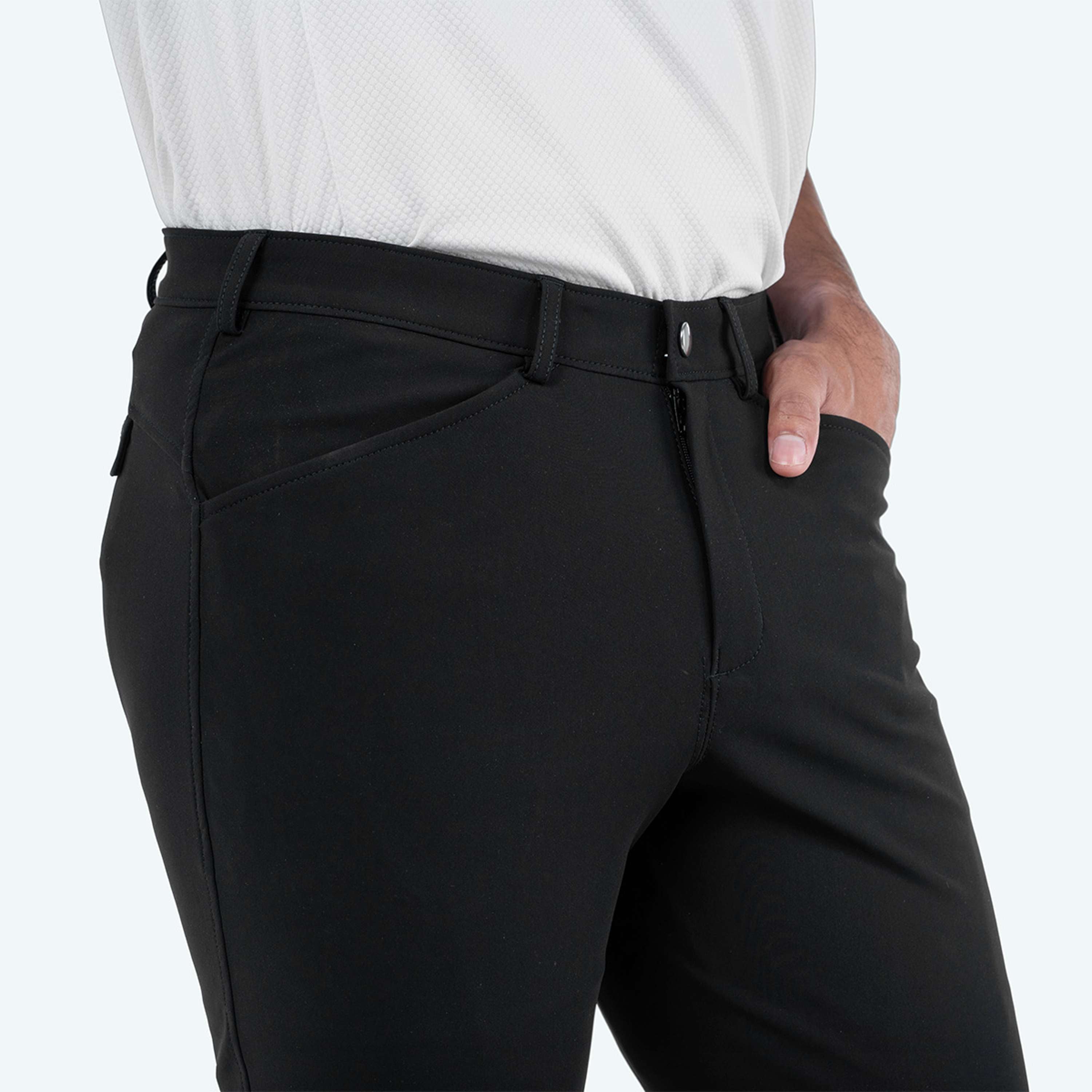 Elvera Equestrian Pantalon d'Équitation Dual Core Pro Half Seat Hommes Noir