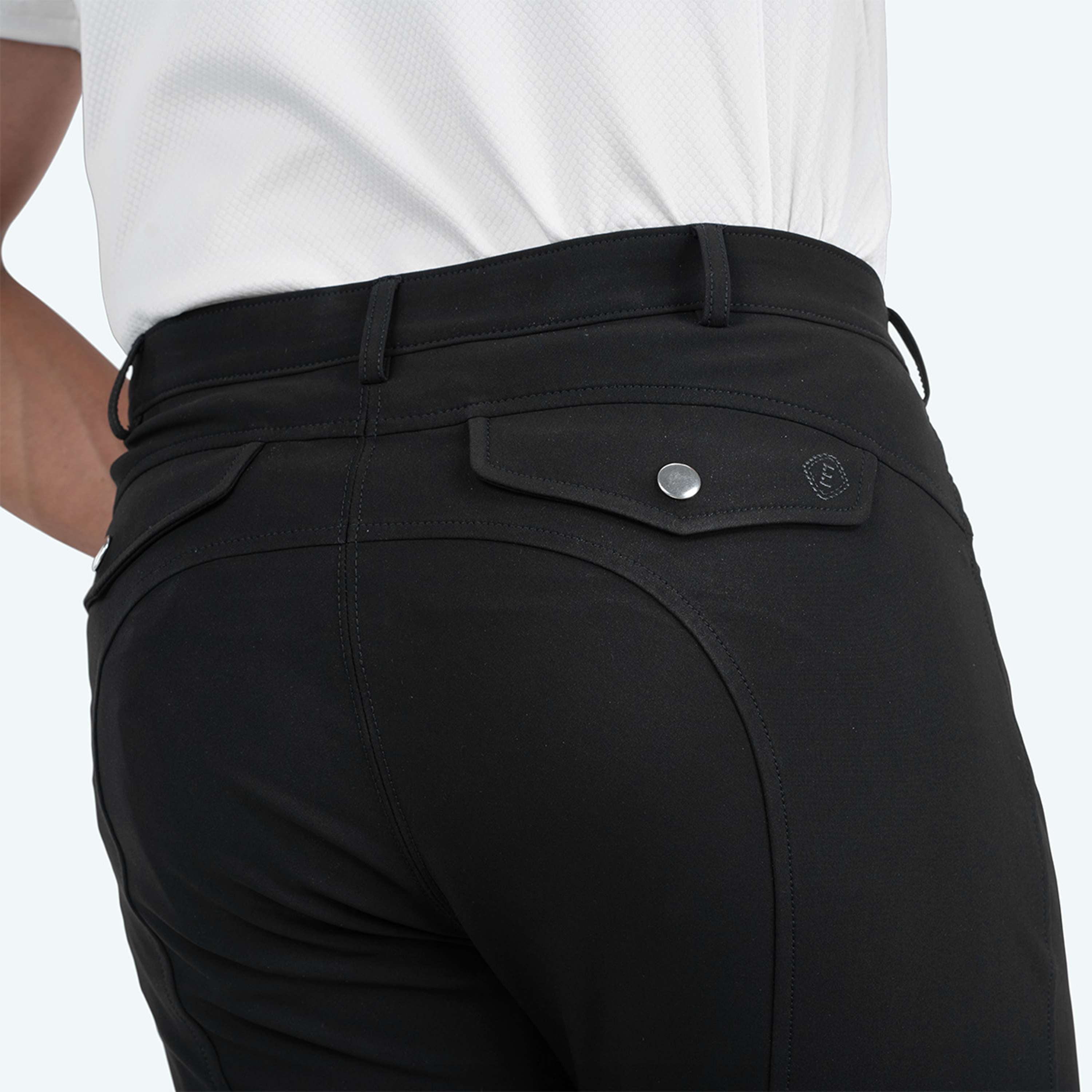 Elvera Equestrian Pantalon d'Équitation Dual Core Pro Half Seat Hommes Noir