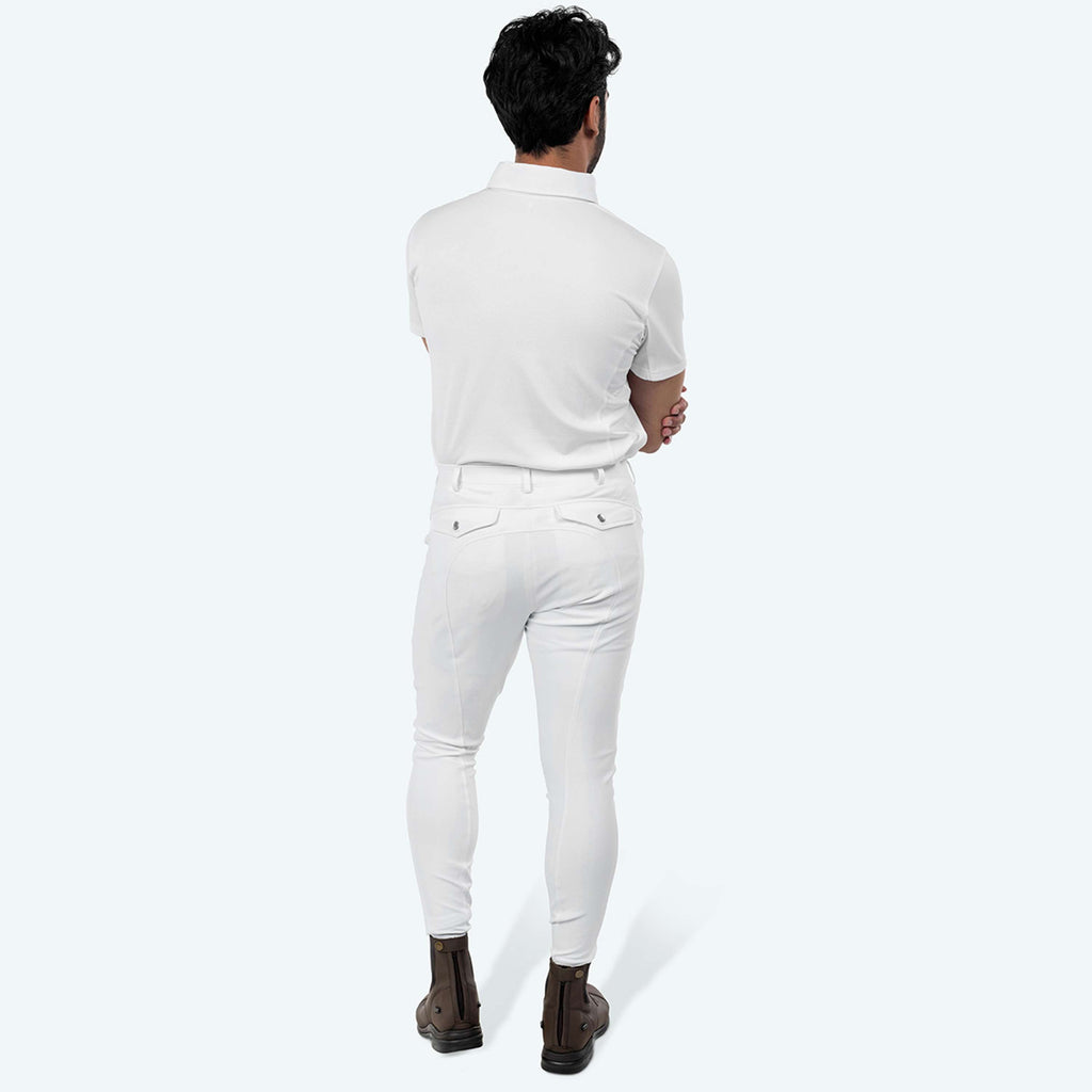 Elvera Equestrian Pantalon d'Équitation Sensitive Pro Half Seat Hommes Blanc